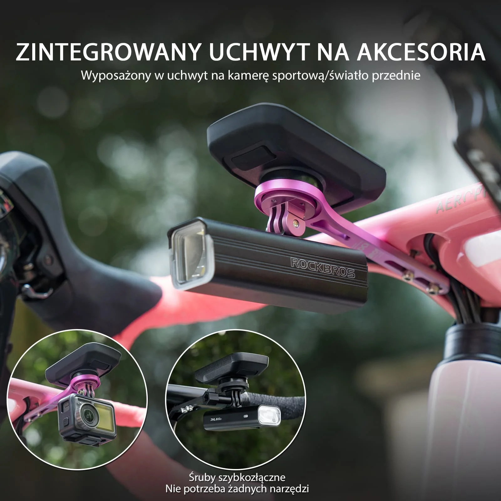 Aero Uchwyt na Licznik Rowerowy Wyposażony w Garmin/Bryton/Wahoo-FK-307 - Image 2