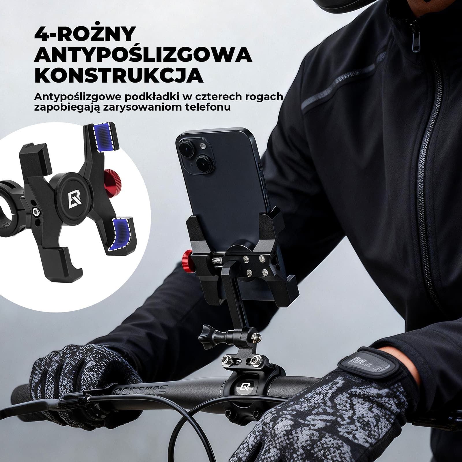 Aluminiowy Uchwyt Na Telefon z Różnymi Sposobami Mocowania - Image 4
