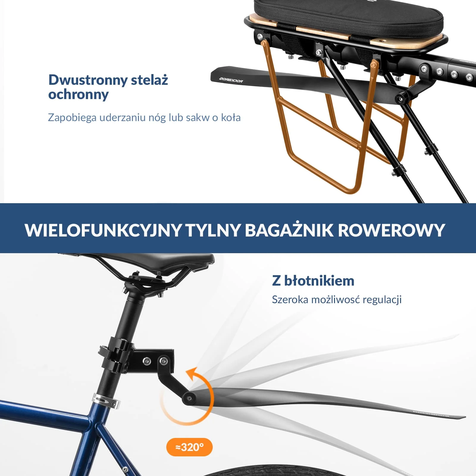 Bagażnik Rowerowy Wykonany Z Regulowane Szybkozamykacz Z Błotnikiem-RBHJ-1 - Image 11