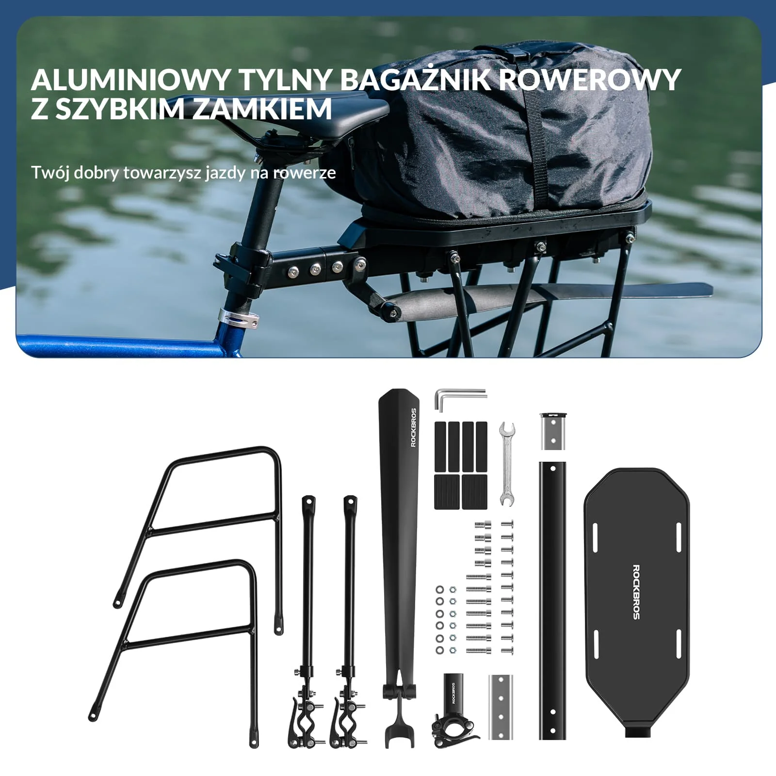 Bagażnik Rowerowy Wykonany Z Regulowane Szybkozamykacz Z Błotnikiem-RBHJ-1 - Image 14
