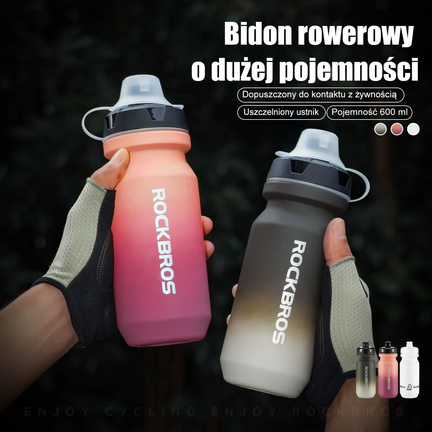 Bidony rowerowa z otwieraną pokrywką 600/750 ml - Image 8