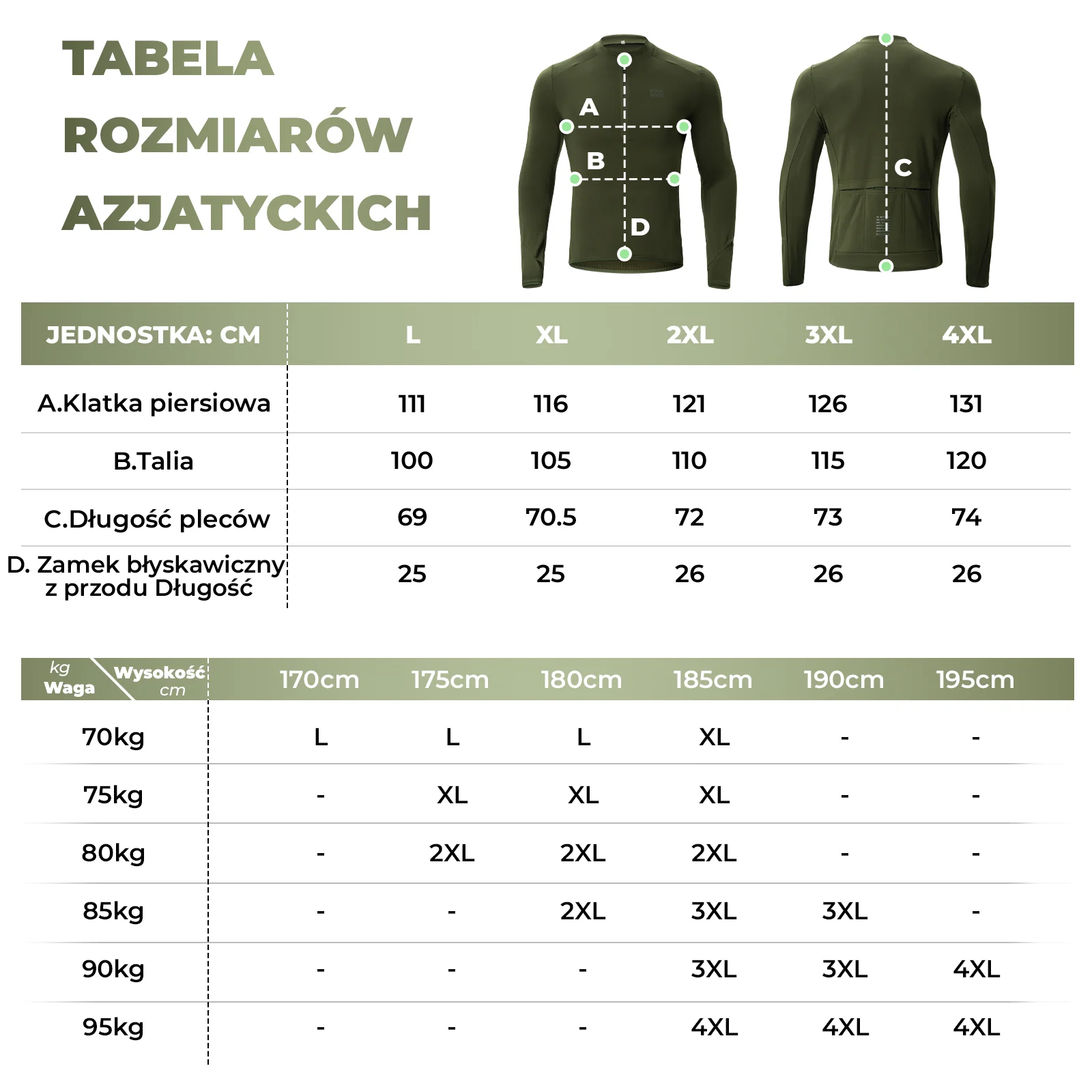 Ciepła Bluza Kurtki z Polarem Ciemnozielony-YPW080 - Image 6