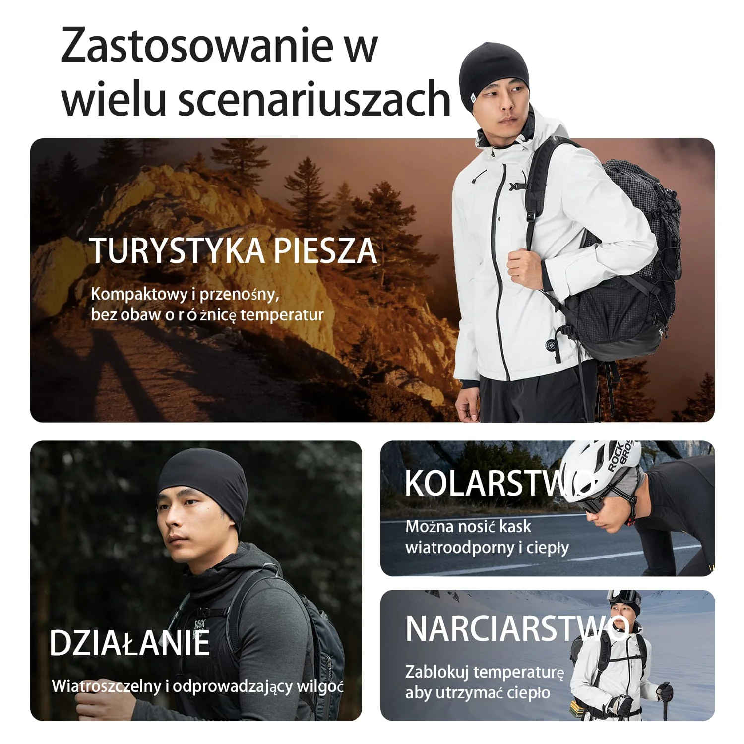 Ciepła Czapka Rowerowa z Wełny i Tencelu-YDM002 - Image 2