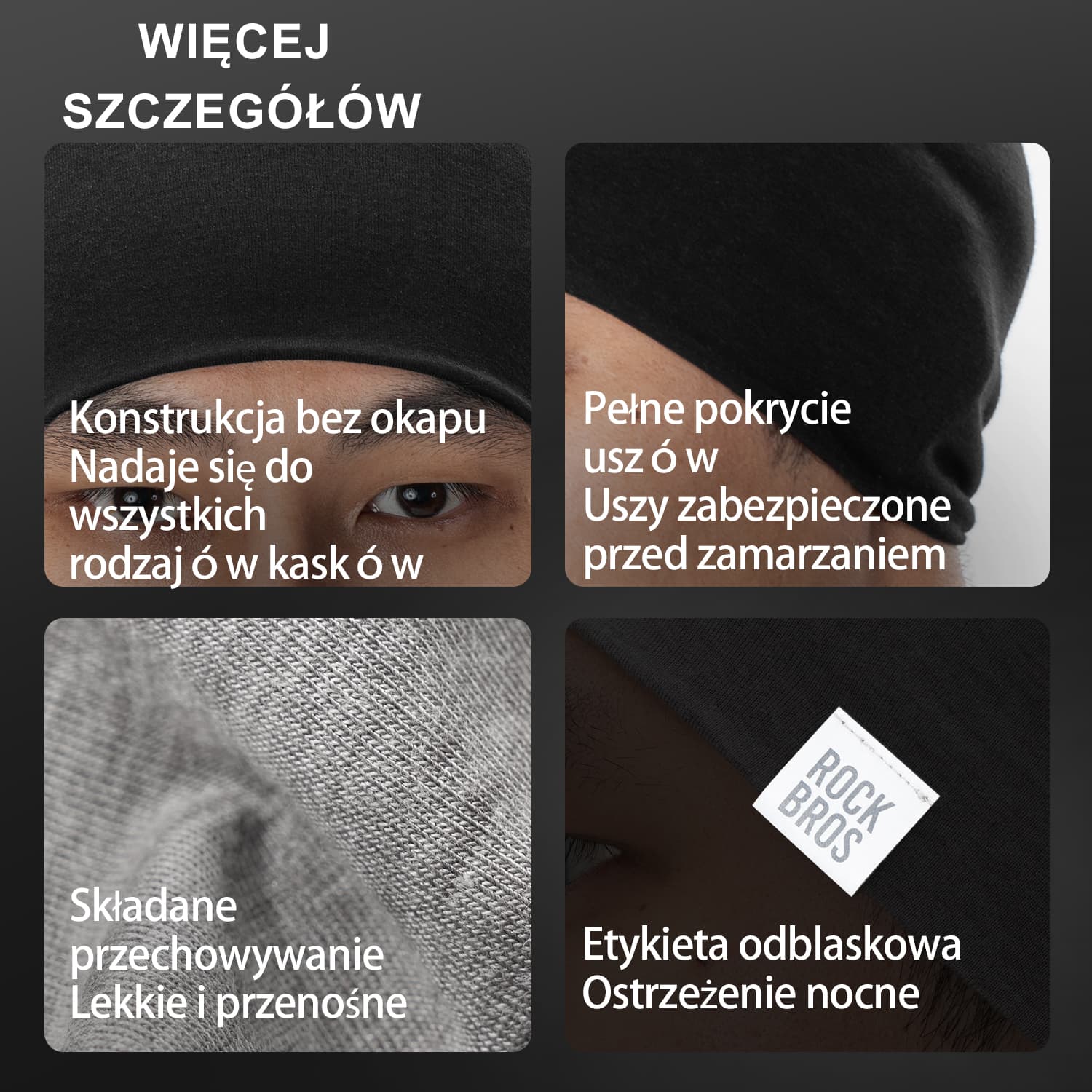 Ciepła Czapka Rowerowa z Wełny i Tencelu-YDM002 - Image 4