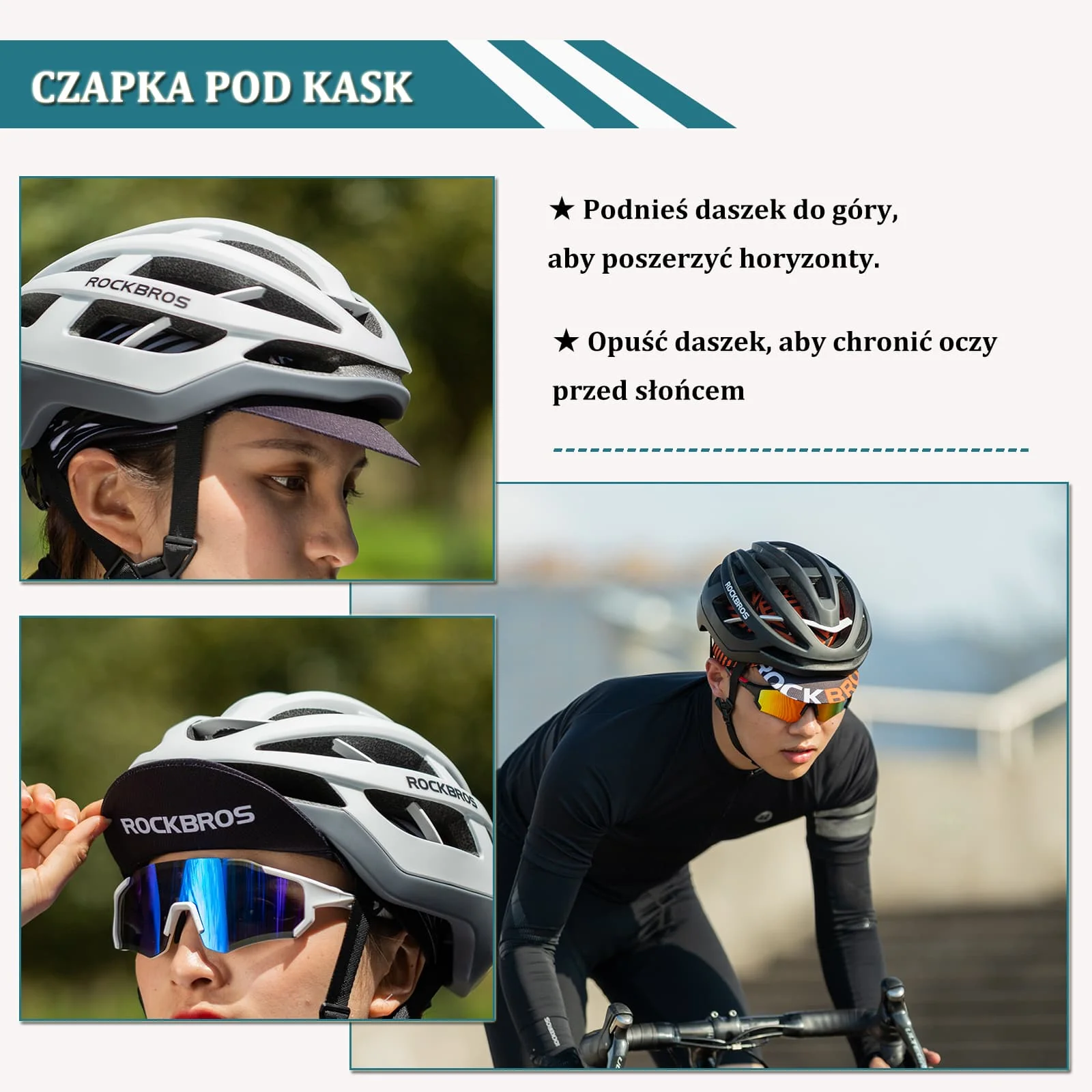 Czapka Rowerowa Pod Kask Z Ochroną UV i Odprowadzaniem Potu - Image 24