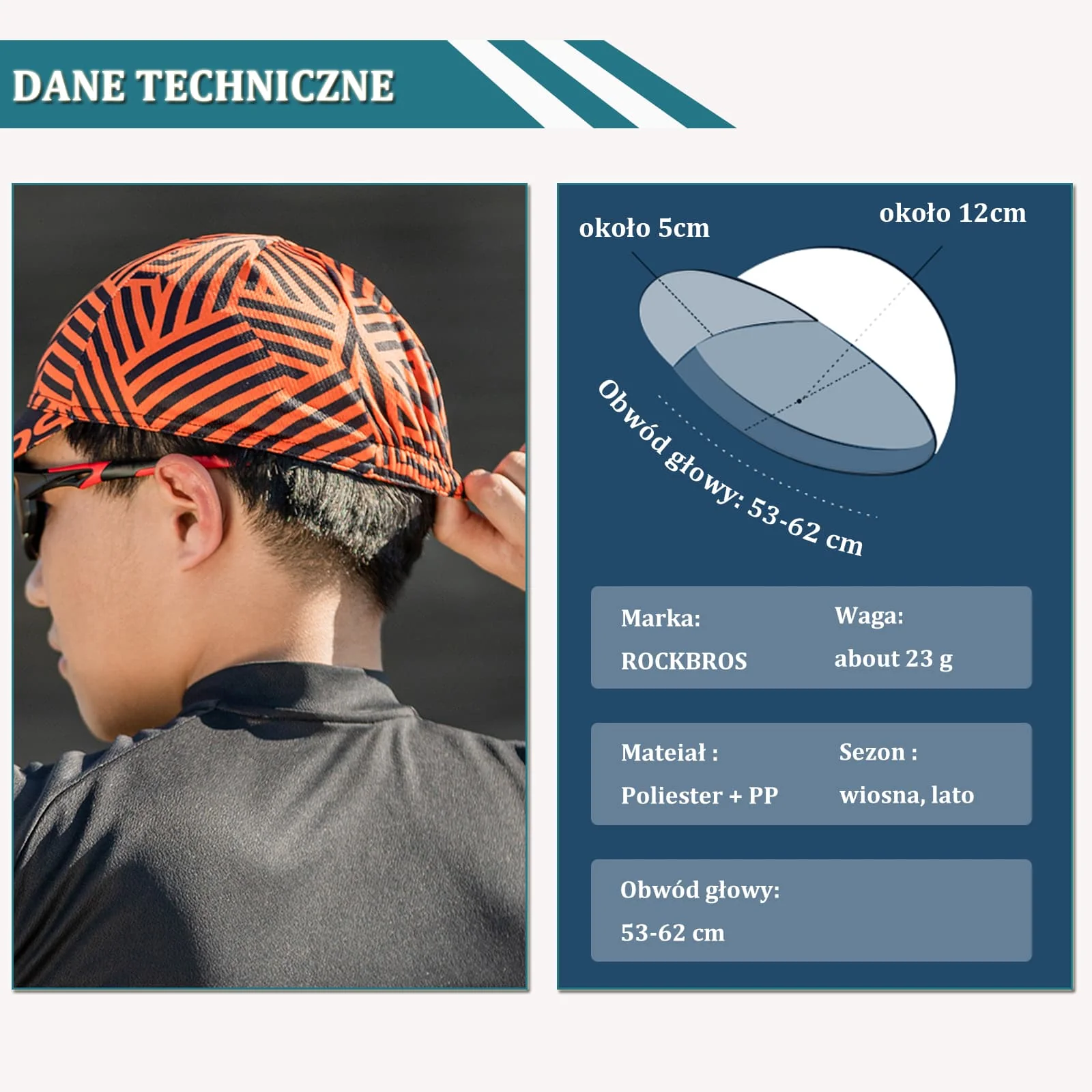 Czapka Rowerowa Pod Kask Z Ochroną UV i Odprowadzaniem Potu - Image 8