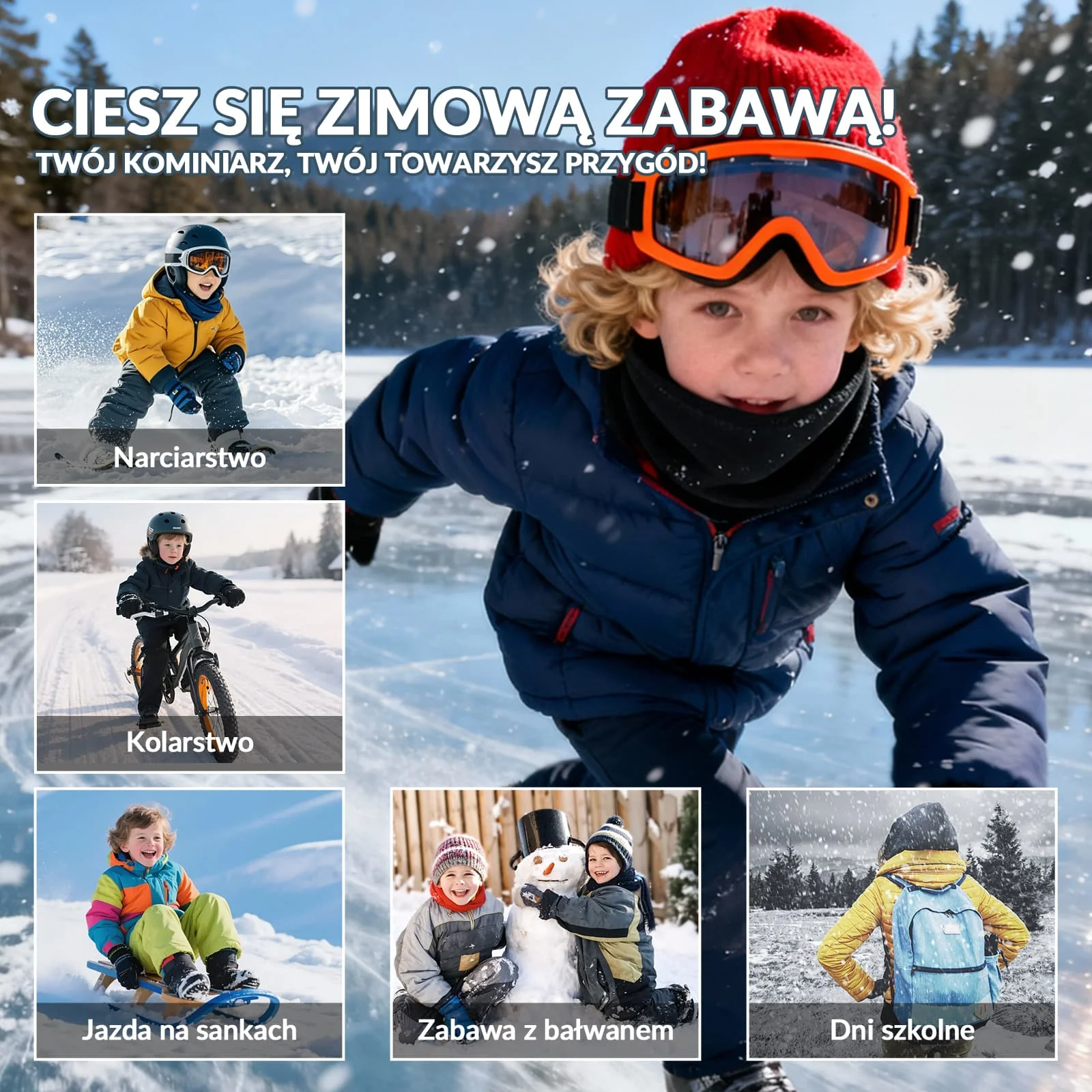 Dziecięca Kominiarka Zimowa Wiatro-LF8734 - Image 4
