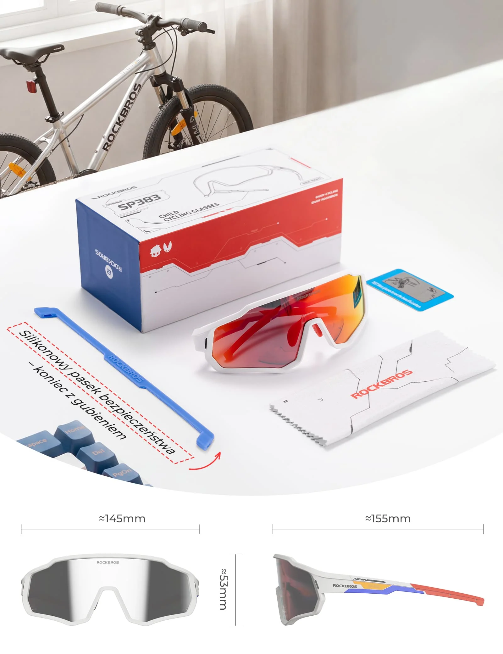 Dziecięce Okulary Sportowe Inteligentna Ochrona Wzroku i Komfort-SP383 - Image 8