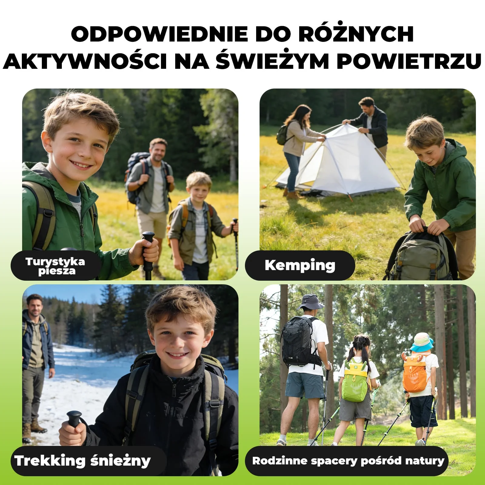 Dziecięcy Aluminiowy Kij Trekkingowy Lekki, Regulowany i Bezpieczny-BX-005 - Image 14