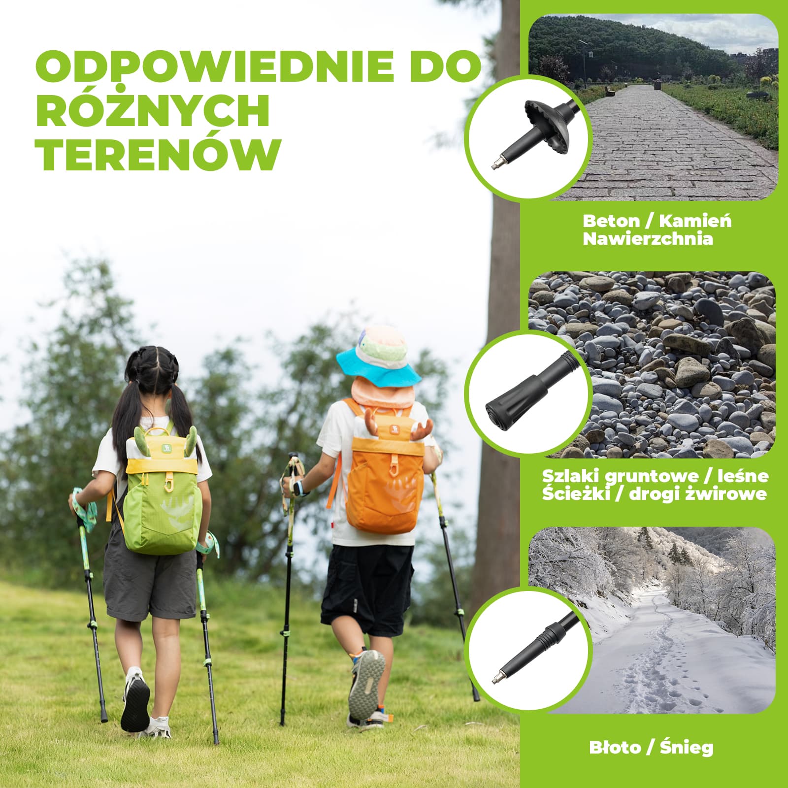 Dziecięcy Aluminiowy Kij Trekkingowy Lekki, Regulowany i Bezpieczny-BX-005 - Image 5