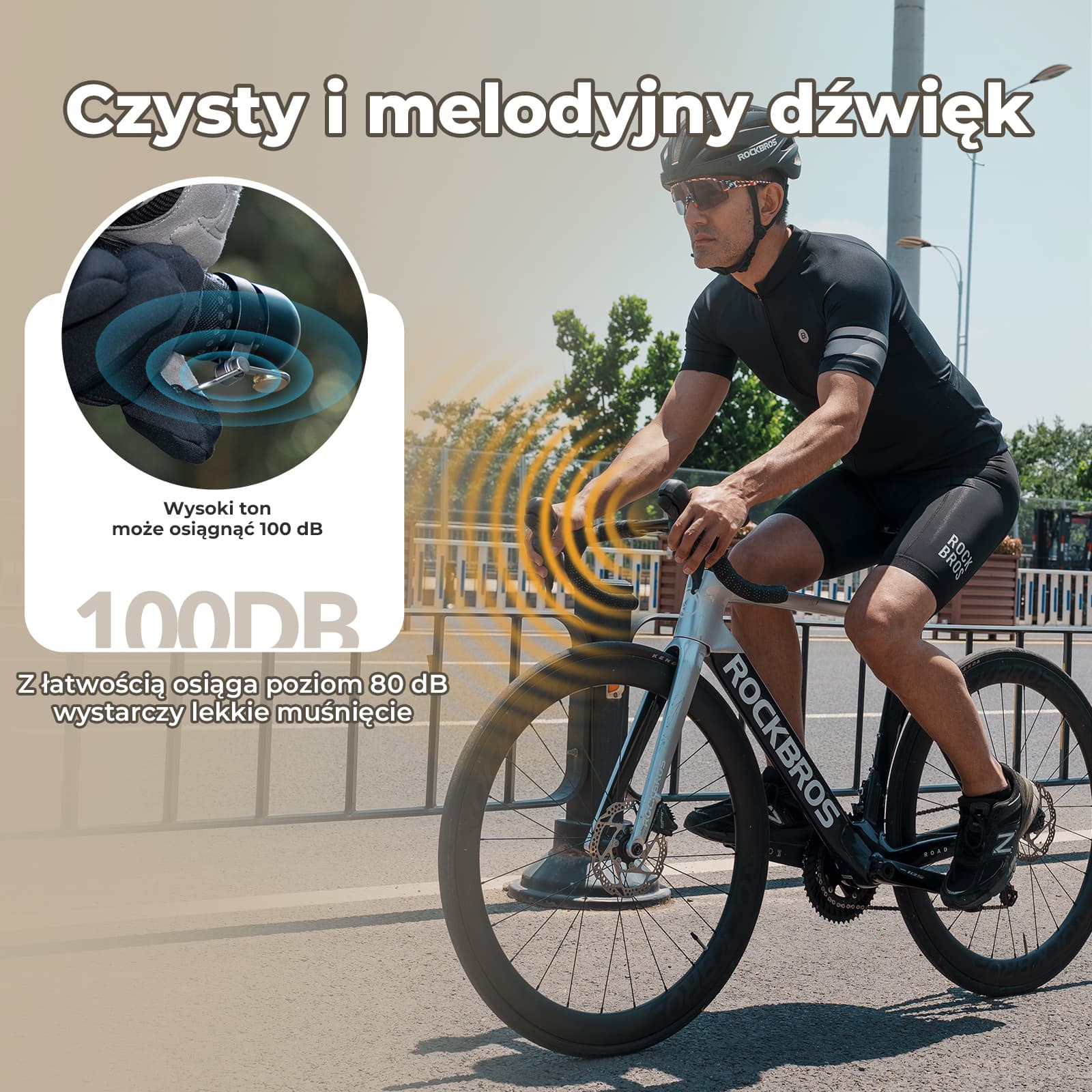 Dzwonek do Roweru Szosowego Kompatybilny 100dB z Kierownicami 22,2 mm-BB2502 - Image 4