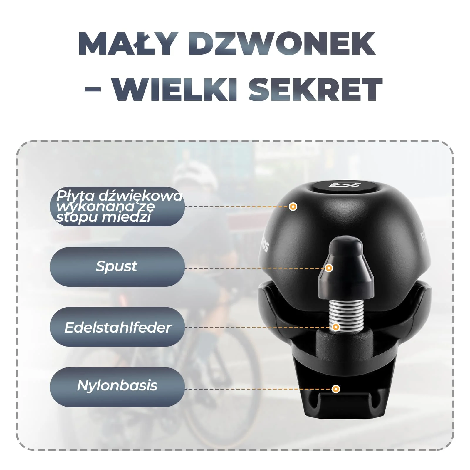Dzwonek Rowerowy 80 dB Aluminiowy, Wodoodporny i Łatwy w Montażu-2025-1A - Image 17