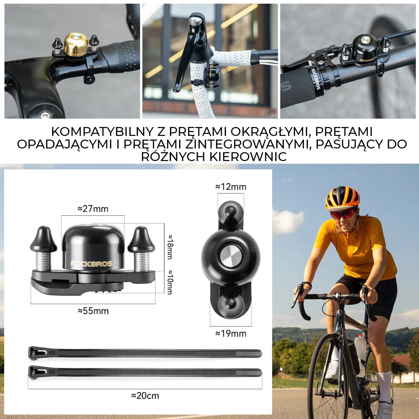 Dzwonek Rowerowy Dual Hammer Pasuje Do Większości Kierownic-LD-G1 - Image 12