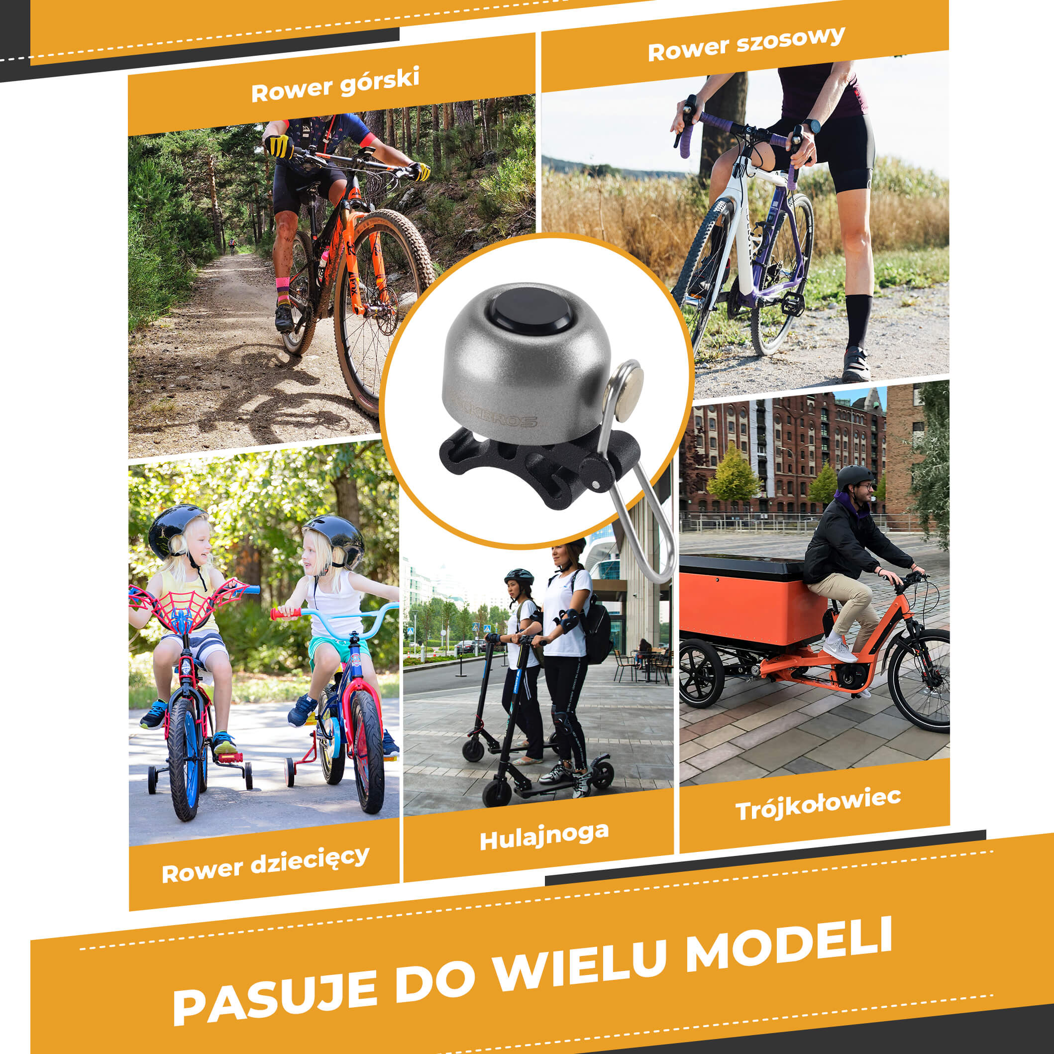 Dzwonki Rowerowy Pasujący do Kierownic 22-34 mm -2024-1A - Image 12
