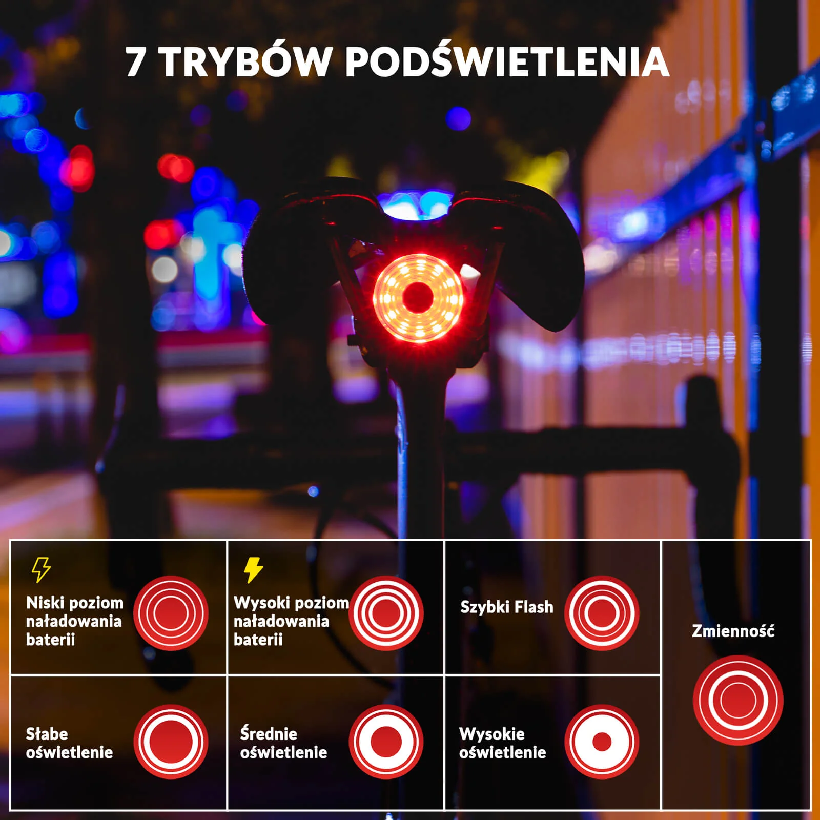 Inteligentne Tylne Światło Rowerowe -WR05 - Image 3