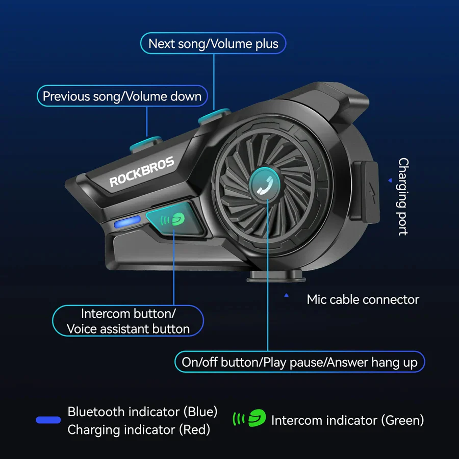 Interkom Motocyklowy R1 Bluetooth 6.0–R1 - Image 6