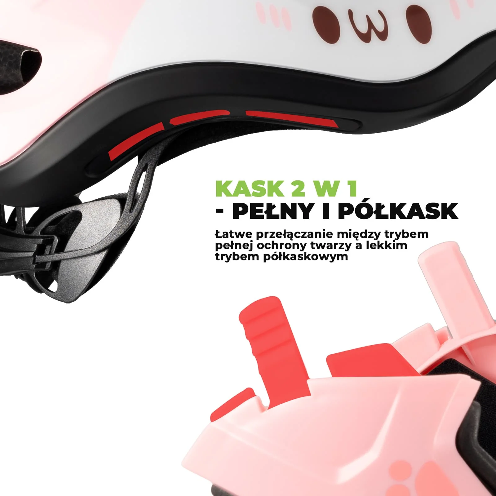 Kask Dziecięcy z Motywem Kreskówkowym i Odpinaną Osłoną Podbródka-TT-32 - Image 9