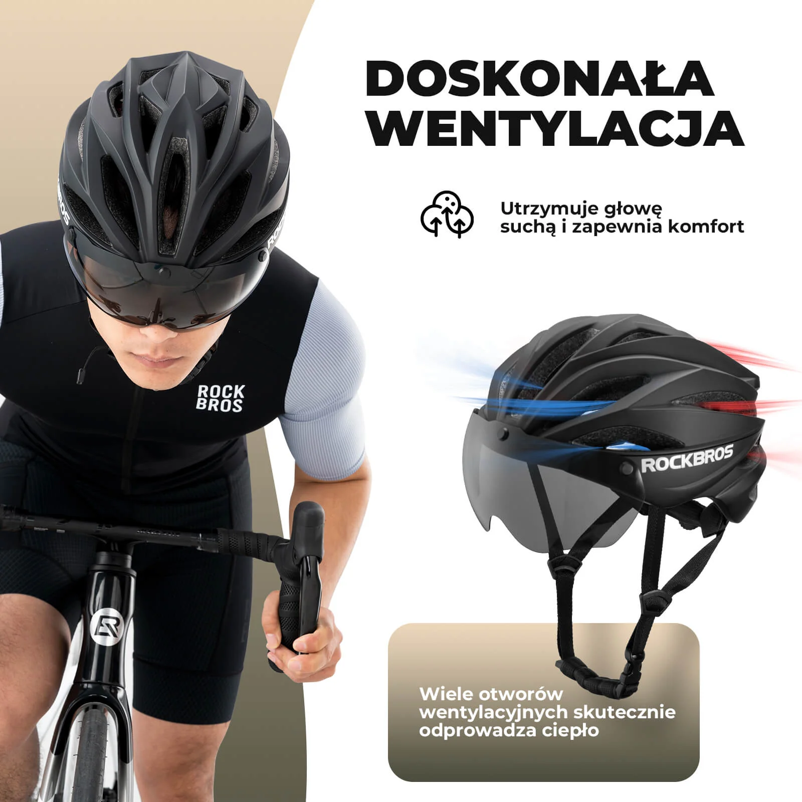 Kask Rowerowy Dla Dorosłych z Goglami Zmieniającymi Kolor -TT-36 - Image 16