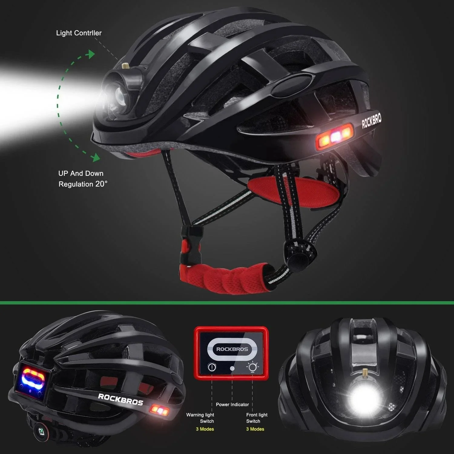 Kask Rowerowy Z Światłem Ostrzegawczym-ZN1001 - Image 4