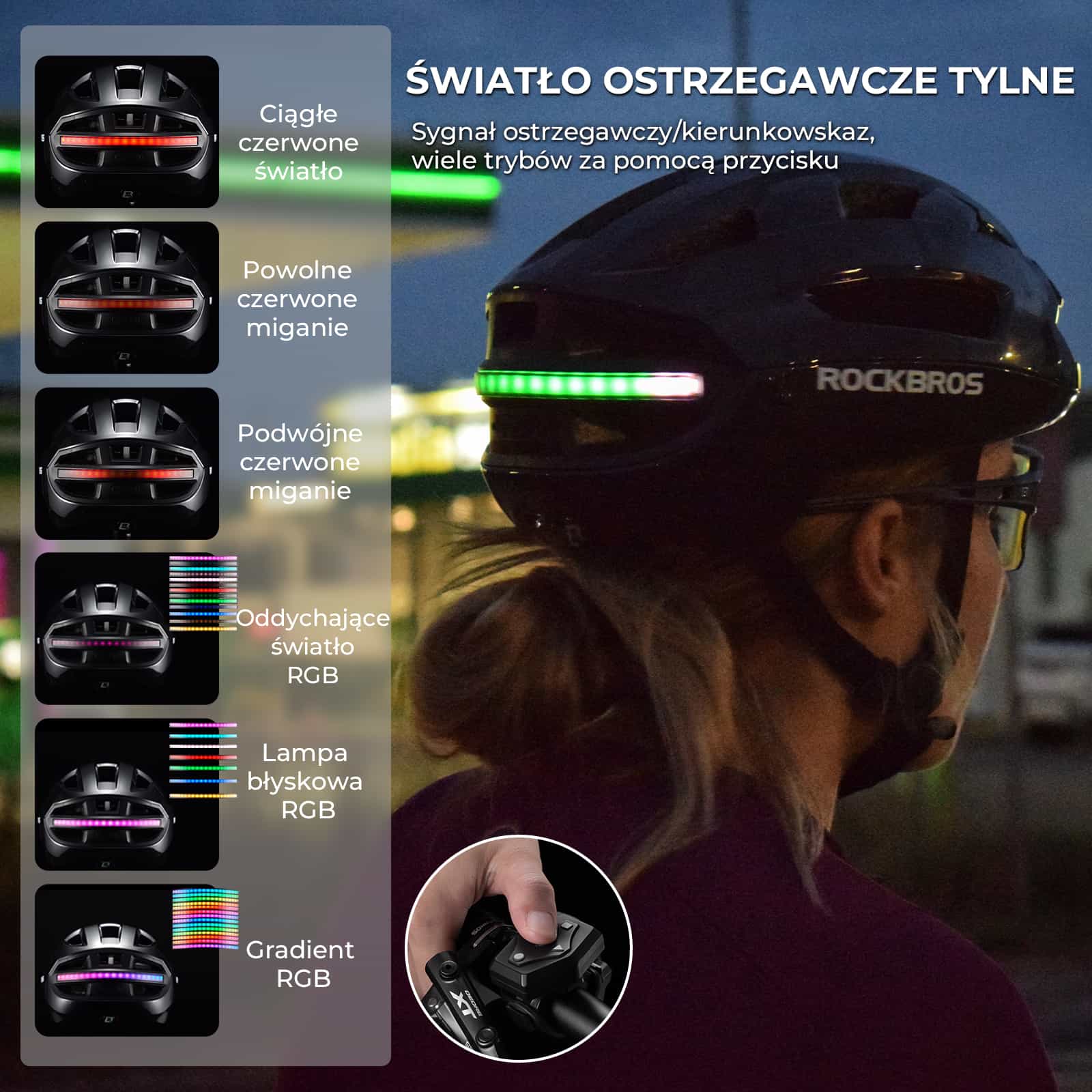 Kask ze Zdalnie Sterowanym Światłem Tylnym-ZK-031 - Image 5