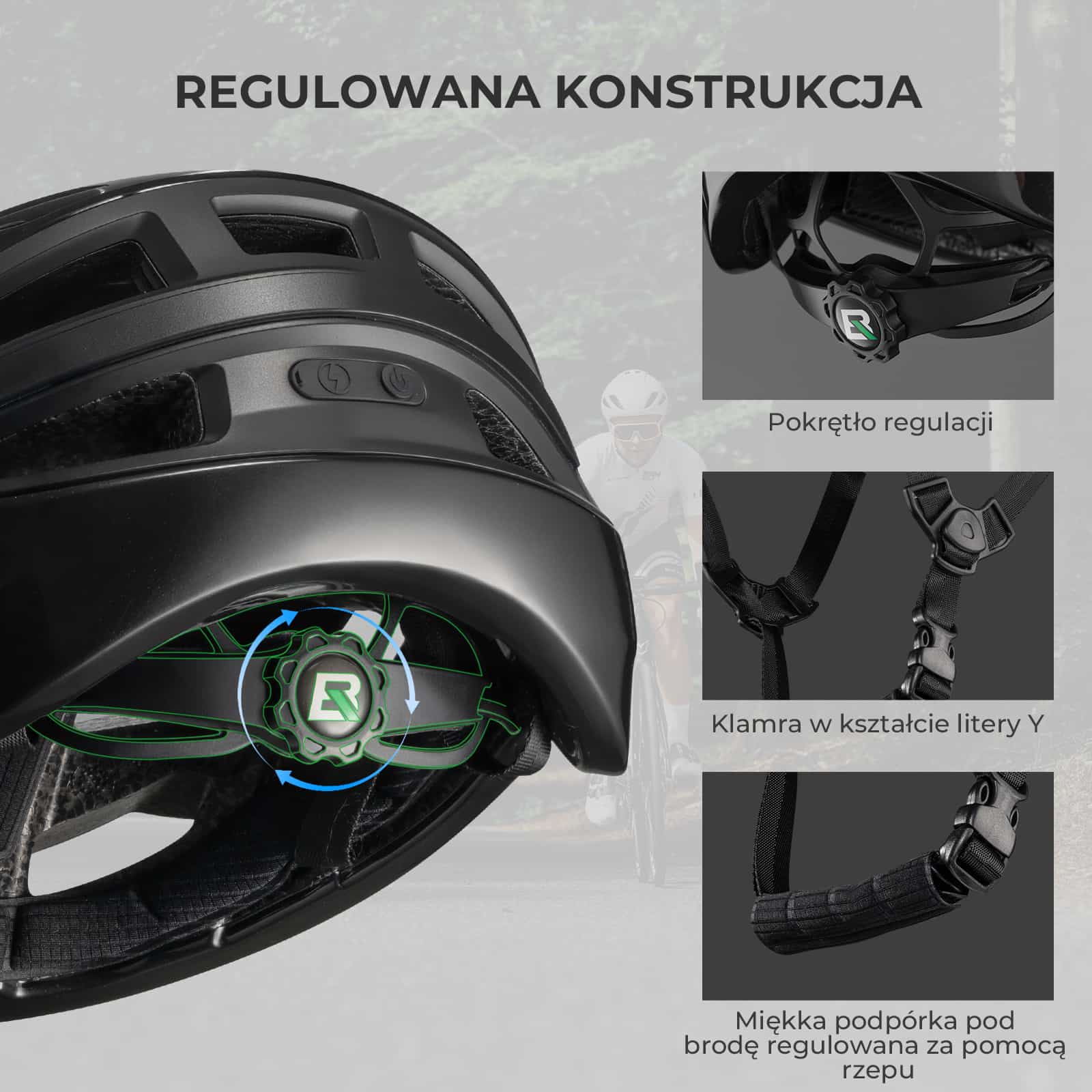 Kask ze Zdalnie Sterowanym Światłem Tylnym-ZK-031 - Image 8