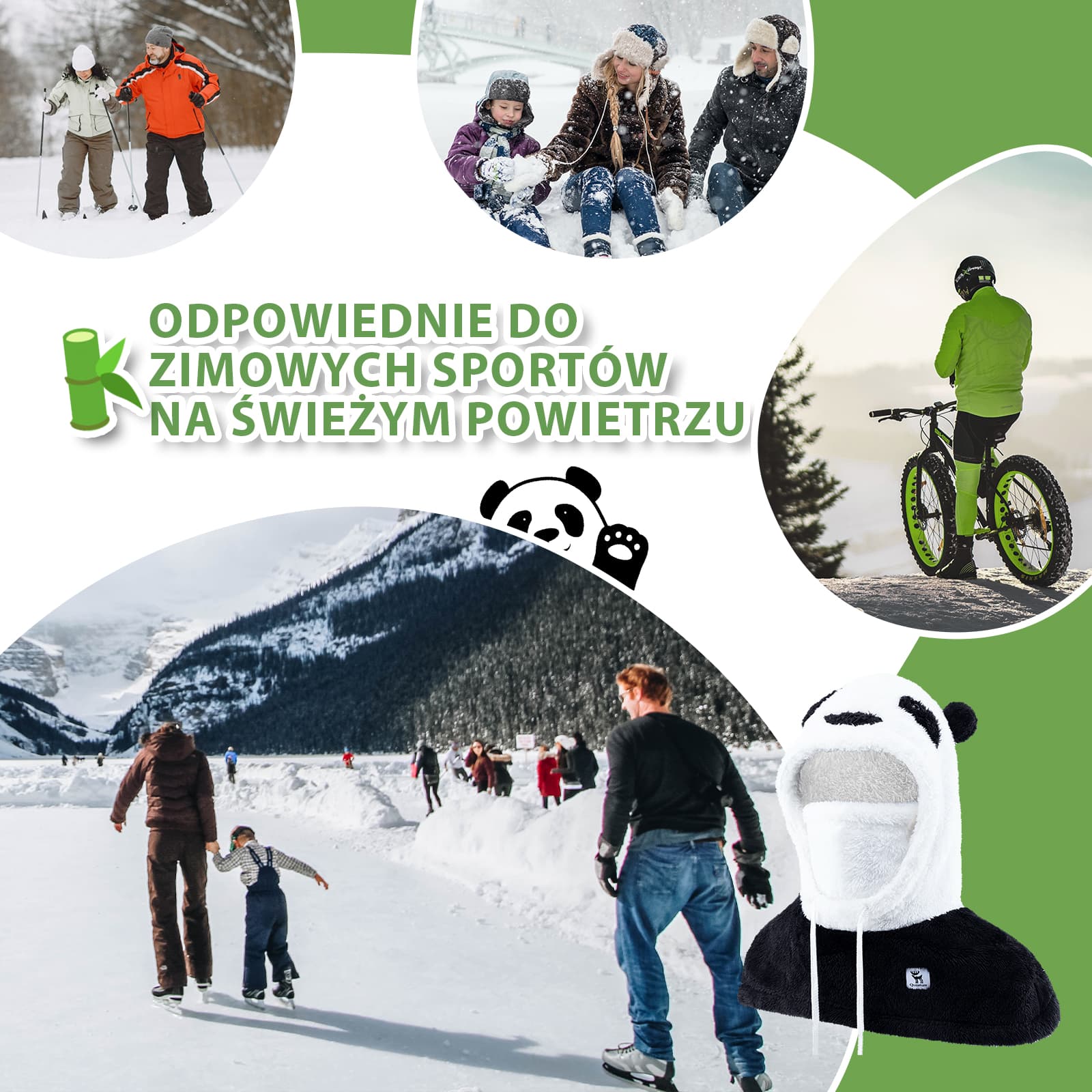 Qunature Kominiarka Zimowa z Wzorem Pandy Całą Twarz Narciarska dla Dzieci i Rodziców-014-YPP103 - Image 6