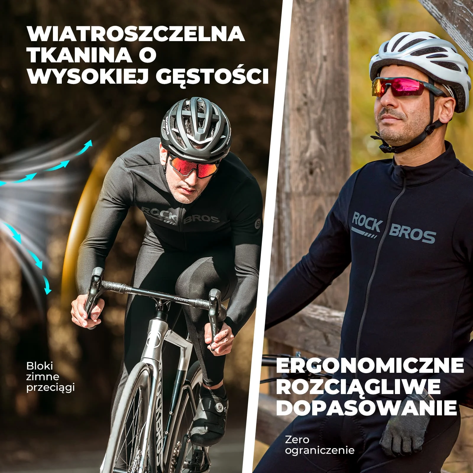 Koszulki Rowerowa Zagęszczone Ciepło Jesieni i Zimy Męskie i Damskie-RK2005 - Image 5