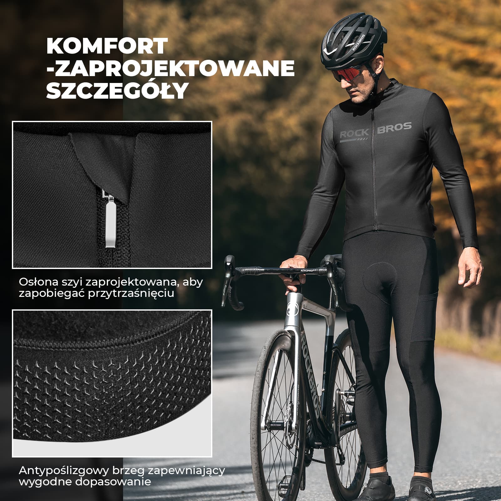 Koszulki Rowerowa Zagęszczone Ciepło Jesieni i Zimy Męskie i Damskie-RK2005 - Image 7