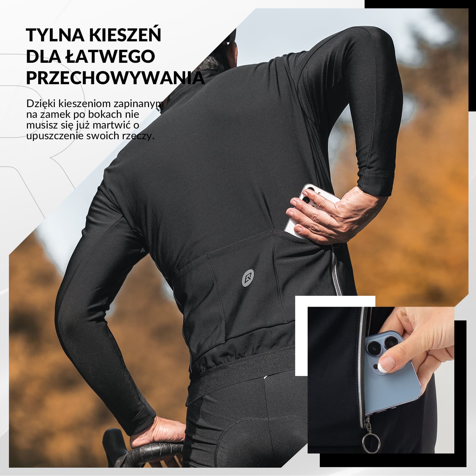 Koszulki Rowerowa Zagęszczone Ciepło Jesieni i Zimy Męskie i Damskie-RK2005 - Image 8