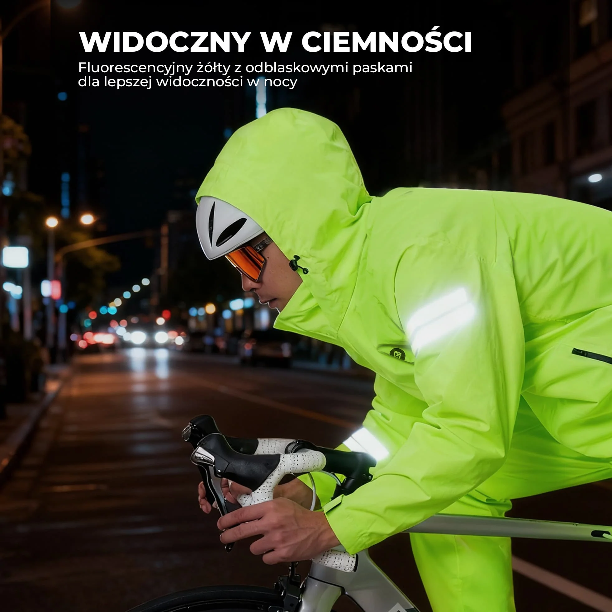 Kurtka Rowerowa Przeciwdeszczowa Fluorescencyjna-YPY028 - Image 2