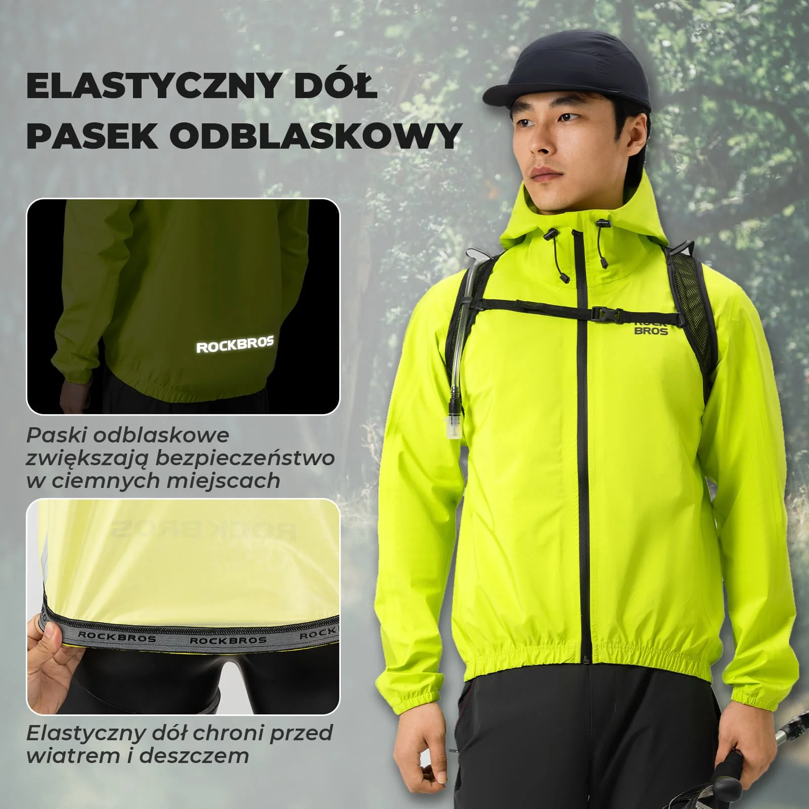 Kurtki Płaszcz Przeciwdeszczowy Lekki Wodoodporny Mężczyźni i Kobiety-YPY024-1 - Image 6