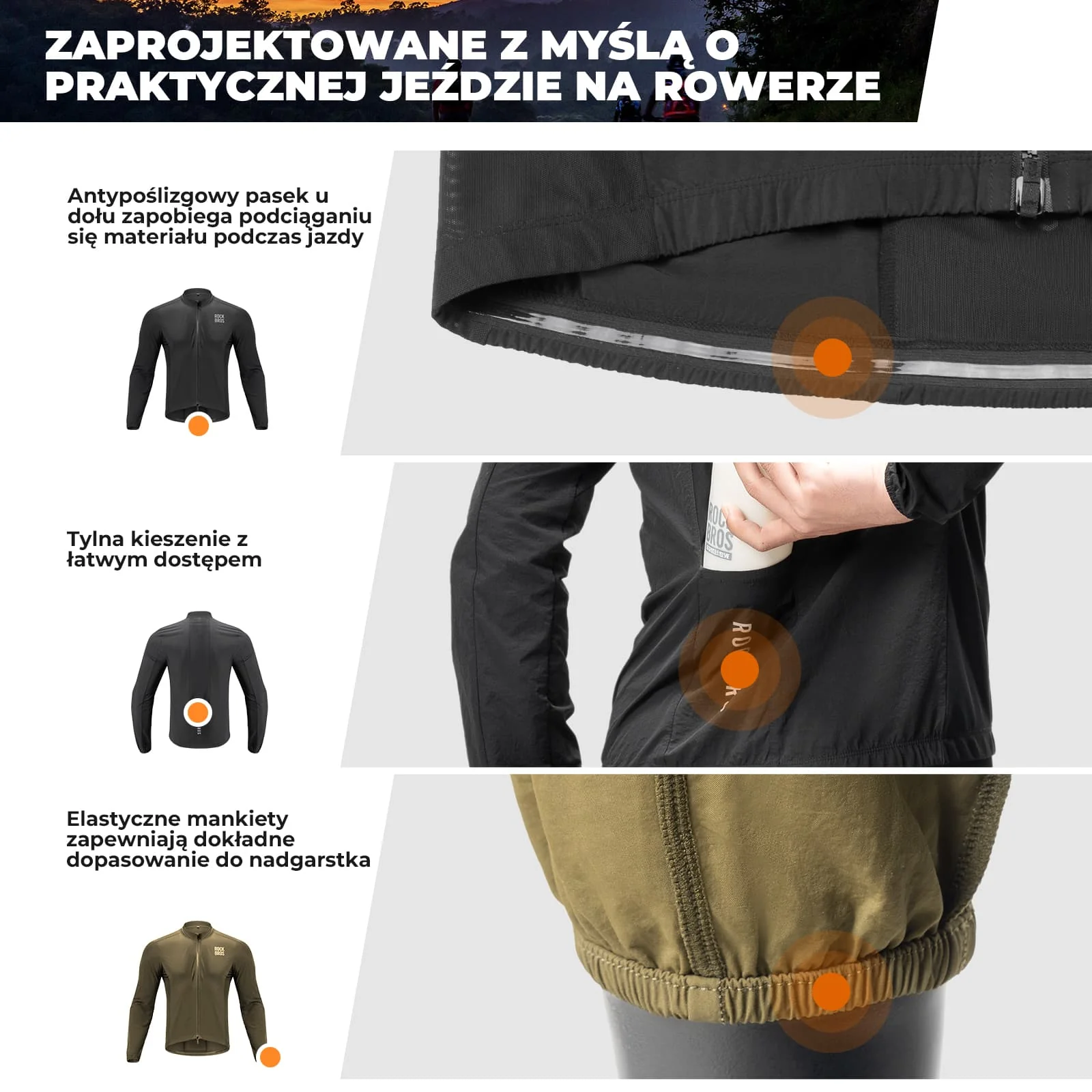 Kurtki Rowerowa z Długim Rękawem-YPW071 - Image 5