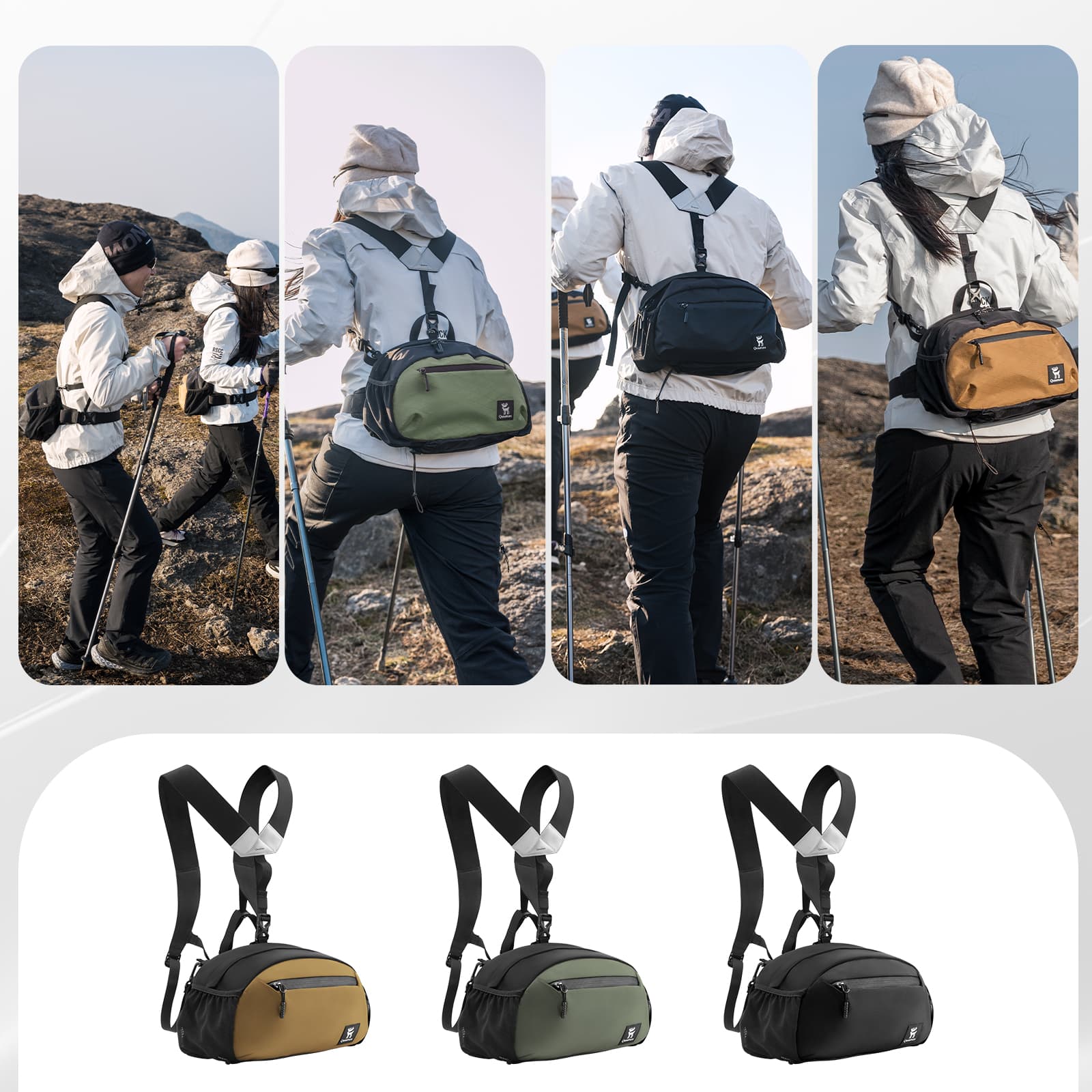Qunature Lekka Torba Outdoorowa Plecak I Nerka W Jednym 7,9l-YB003 - Image 12