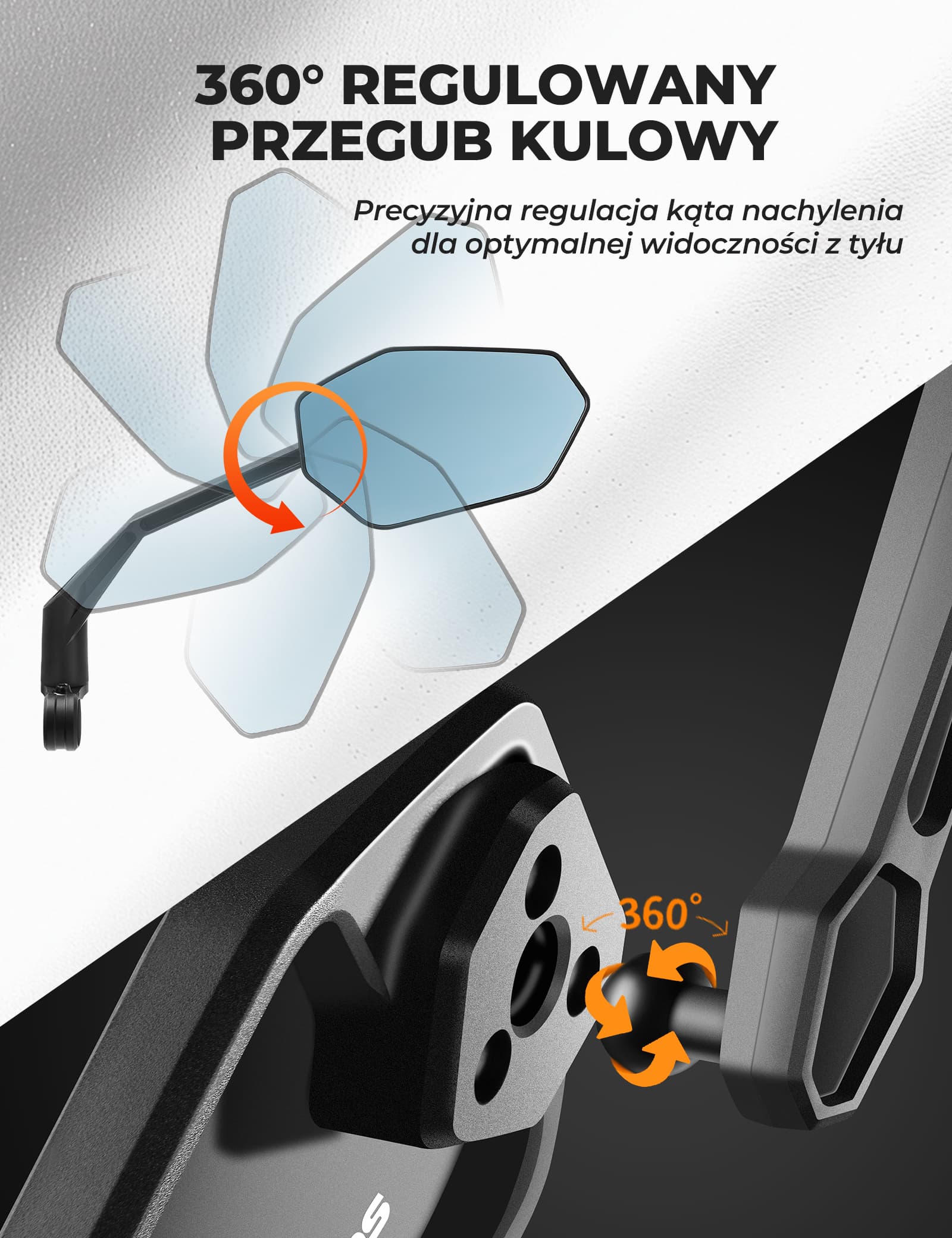 Lusterko Rowerowe Regulacja 360° i Szkło HD o Wysokiej Rozdzielczości-F-253A - Image 4