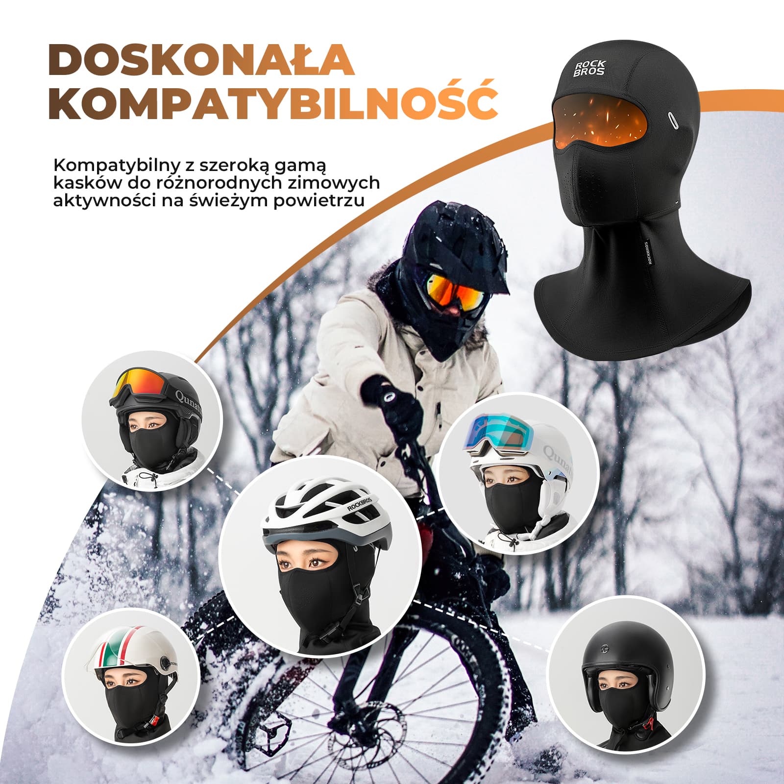 Maska Kolarska Szosowa Porowatość Kominiarka Polarowa -YPP106 - Image 2