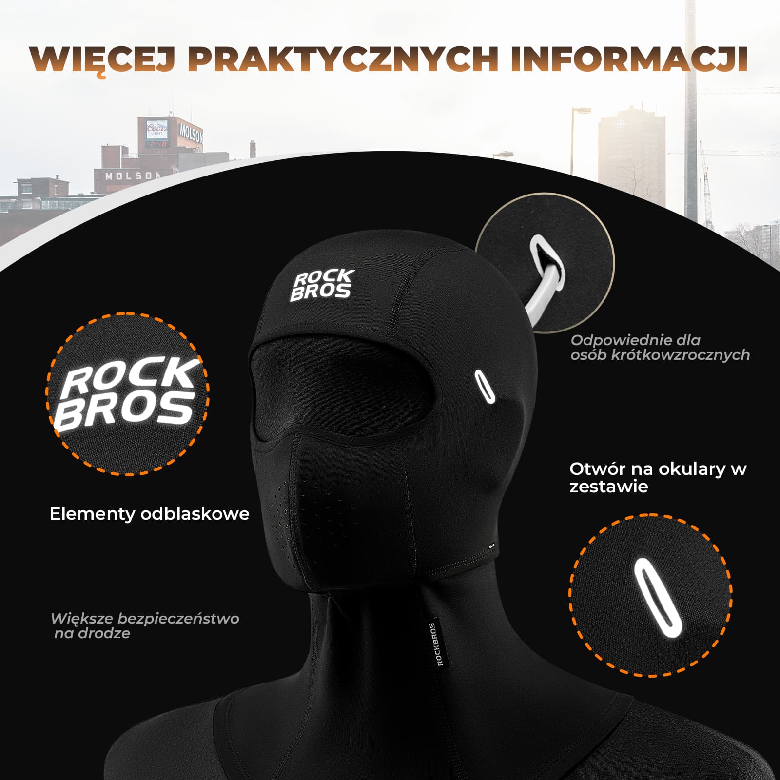 Maska Kolarska Szosowa Porowatość Kominiarka Polarowa -YPP106 - Image 6