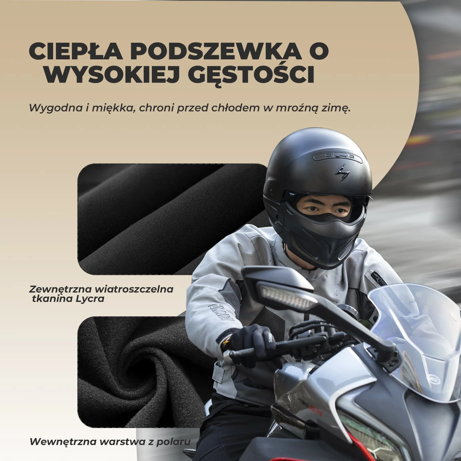 Kominiarka Rowerowa Ocieplana Ochronna Pełne Zakrycie-LF70676 - Image 3