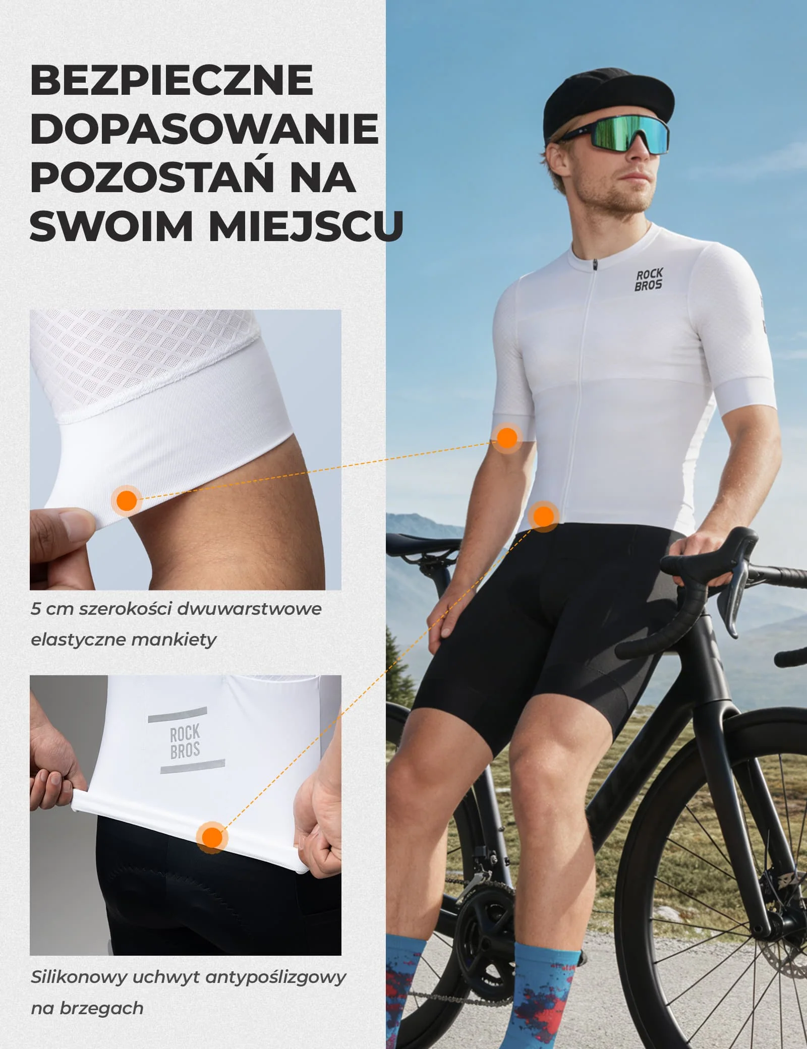 Męska Koszulka Kolarska o Dopasowanym Kroju Oddychająca z Krótkim Rękawem - Image 3