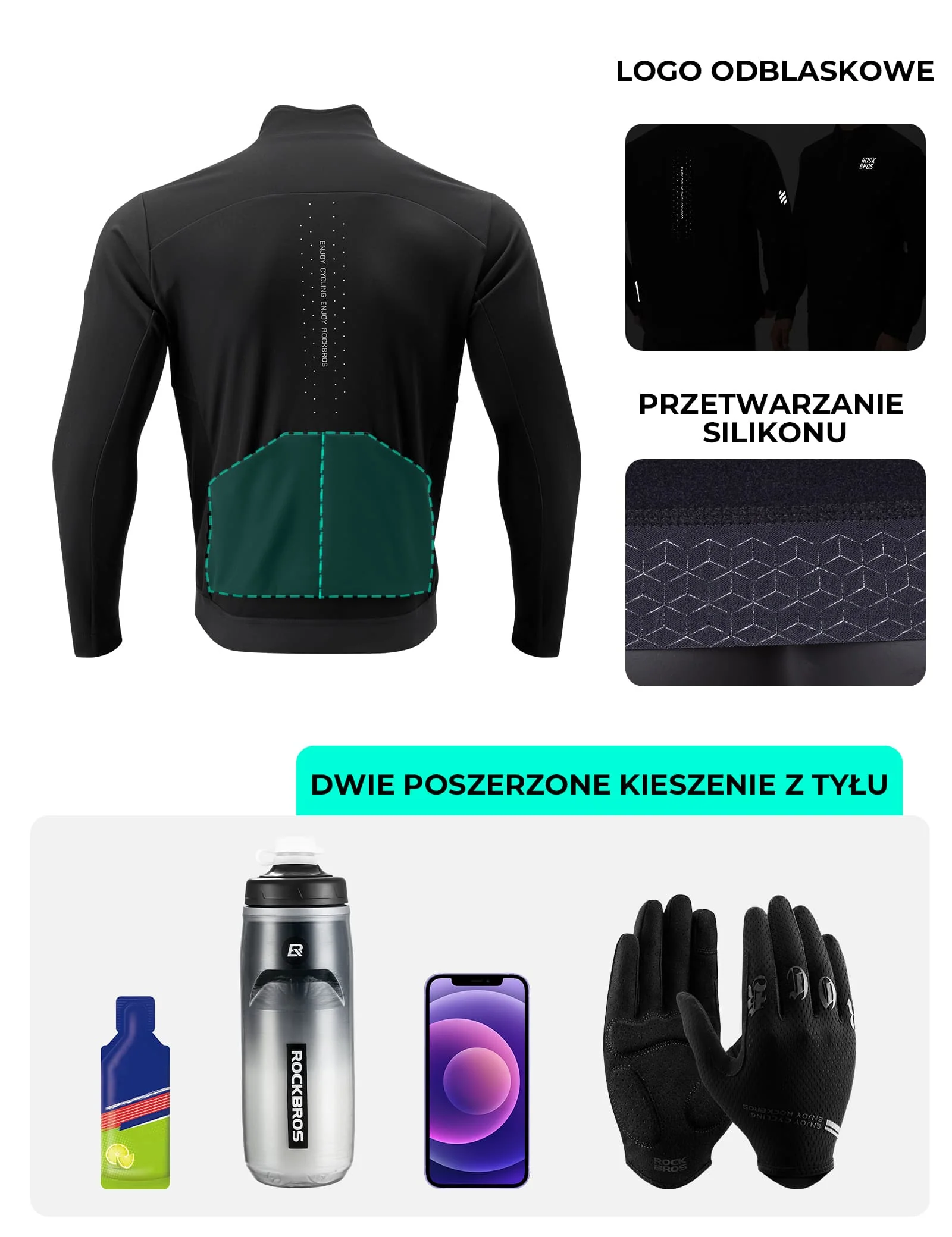 Męska Kurtka Rowerowa Zaawansowana Technologia 3-Warstwowa-YDWT007 - Image 7
