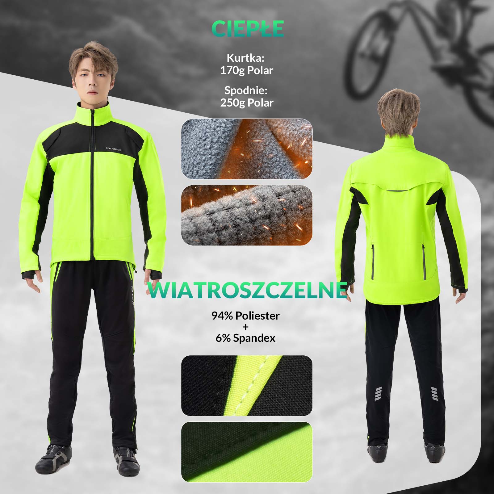 Męska Zimowa Kurtka I Spodnie Rowerowe - Image 2