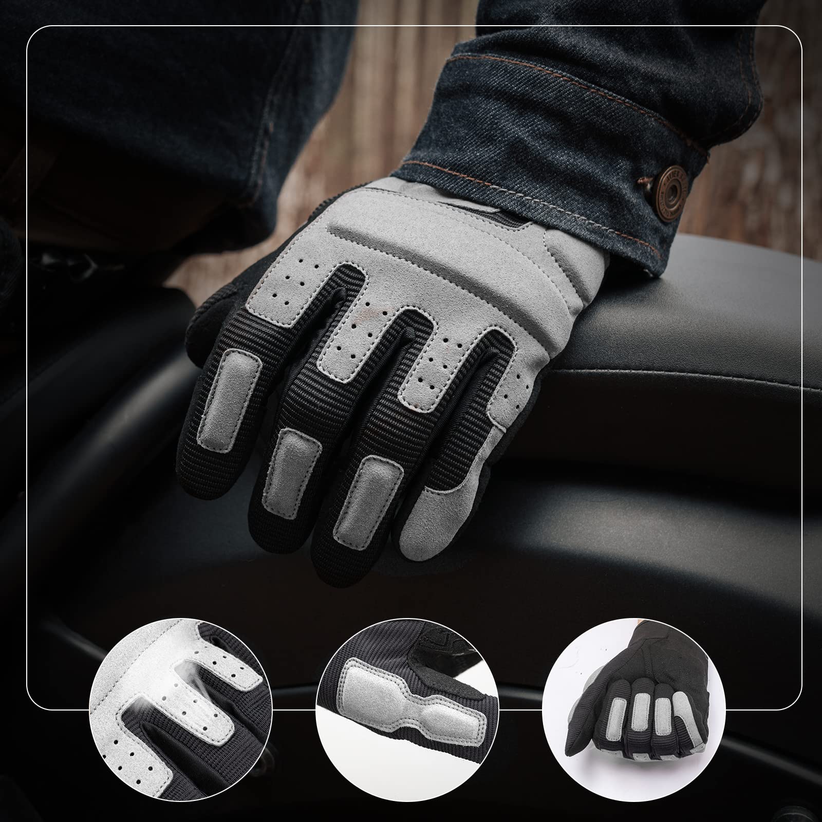 Męskie Rękawice Motocyklowe z Ekranem Dotykowym-MT003 - Image 9