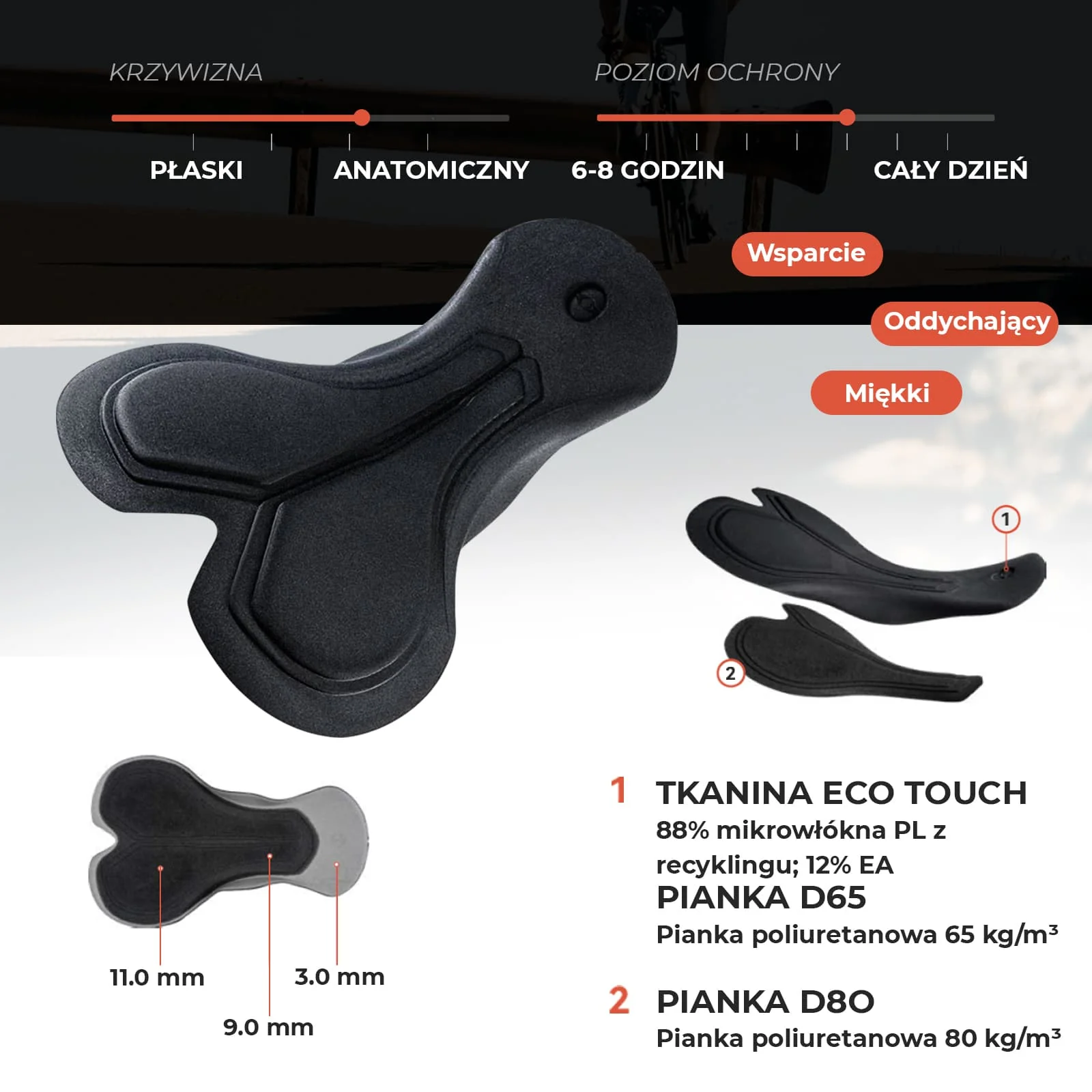Męskie Spodenki Rowerowe Endurance Z Elastic Interface® Wkładką - YDDK013 - Image 5