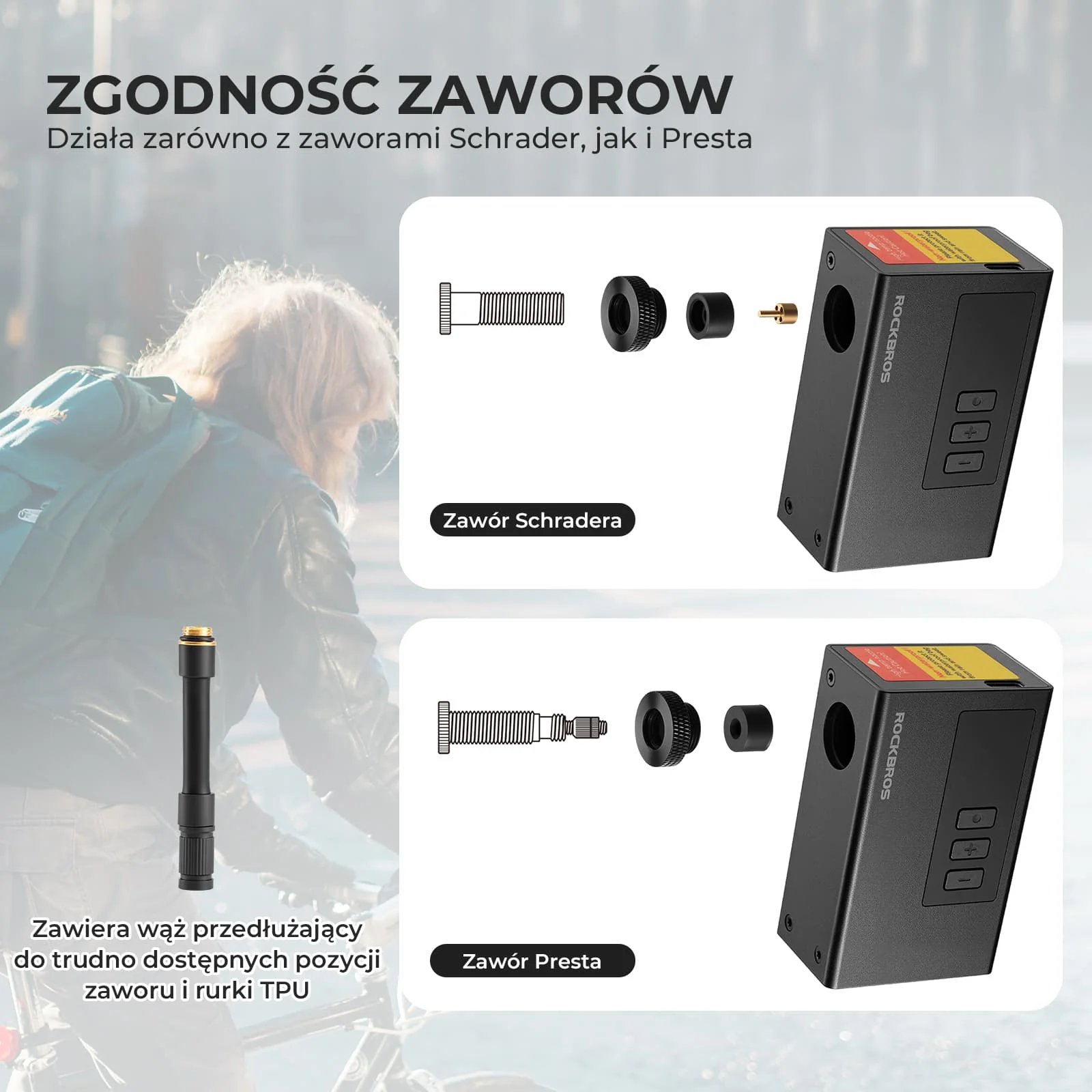 Mini Elektryczne Pompki Rowerowa z Manometrem Maks. 120 PSI-AS240 PRO - Image 5