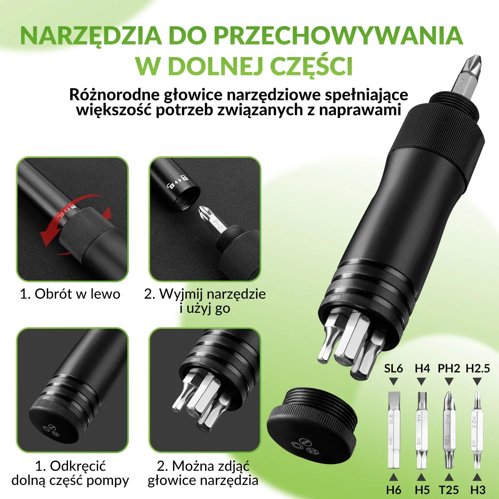 Mini Pompki Rowerowe z Kluczem Grzechotkowym -TG-1616 - Image 4