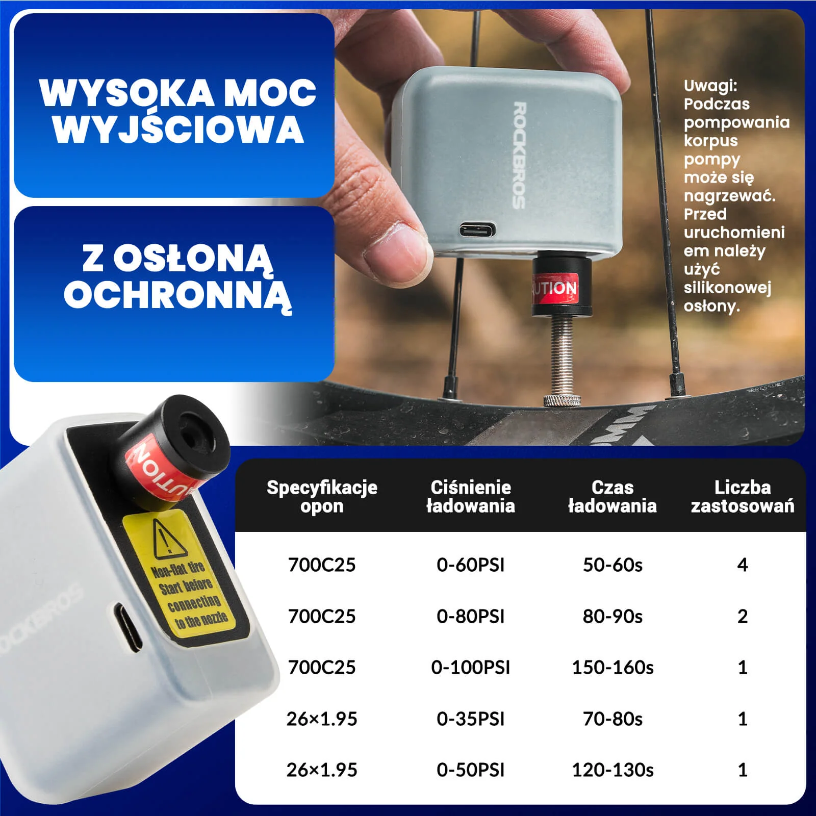 Mini Elektryczne Pompki  Rowerowa 100 PSI -AS1 - Image 6