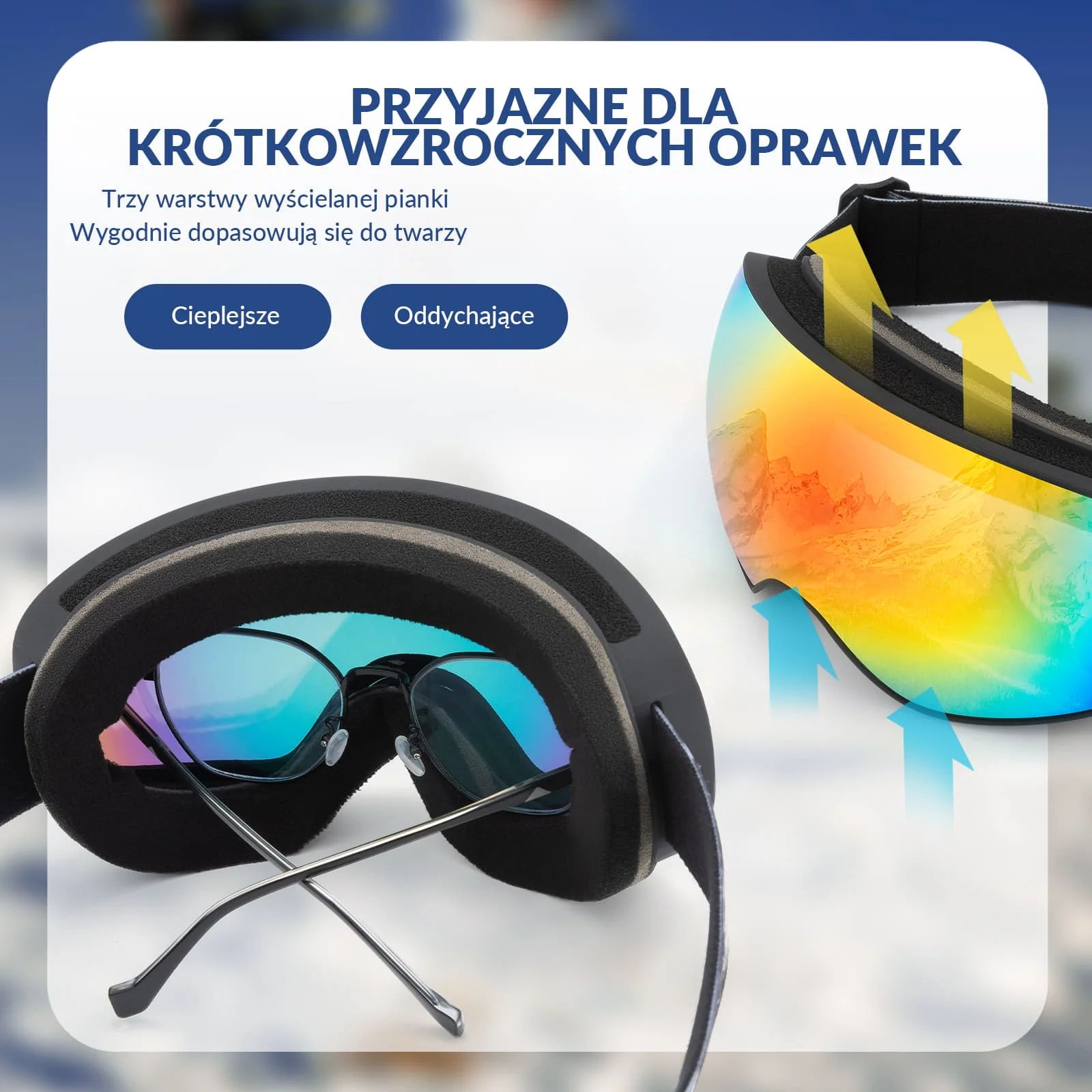 Okulary Narciarskie Gogle dla Dorosłych i Dzieci, Przeciwmgielne-SP284 - Image 10