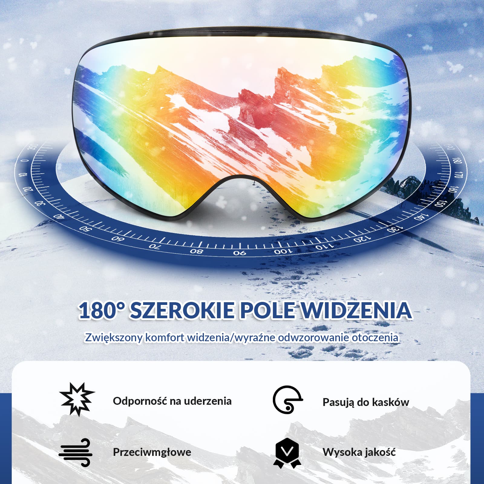 Okulary Narciarskie Gogle dla Dorosłych i Dzieci, Przeciwmgielne-SP284 - Image 21