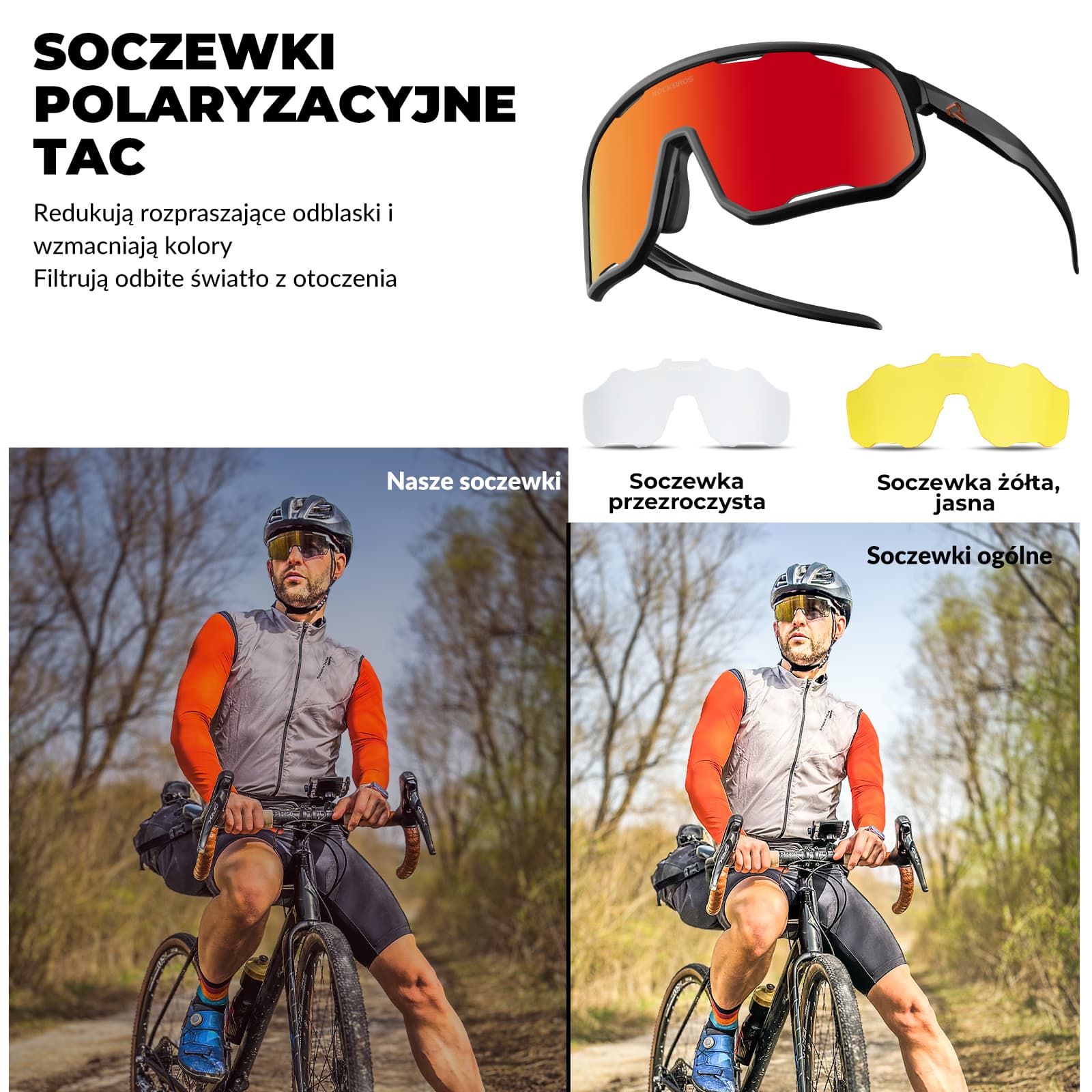 Okulary Polaryzacyjne  Ochroną UV400 i Wymiennymi Noskami-SP351 - Image 16