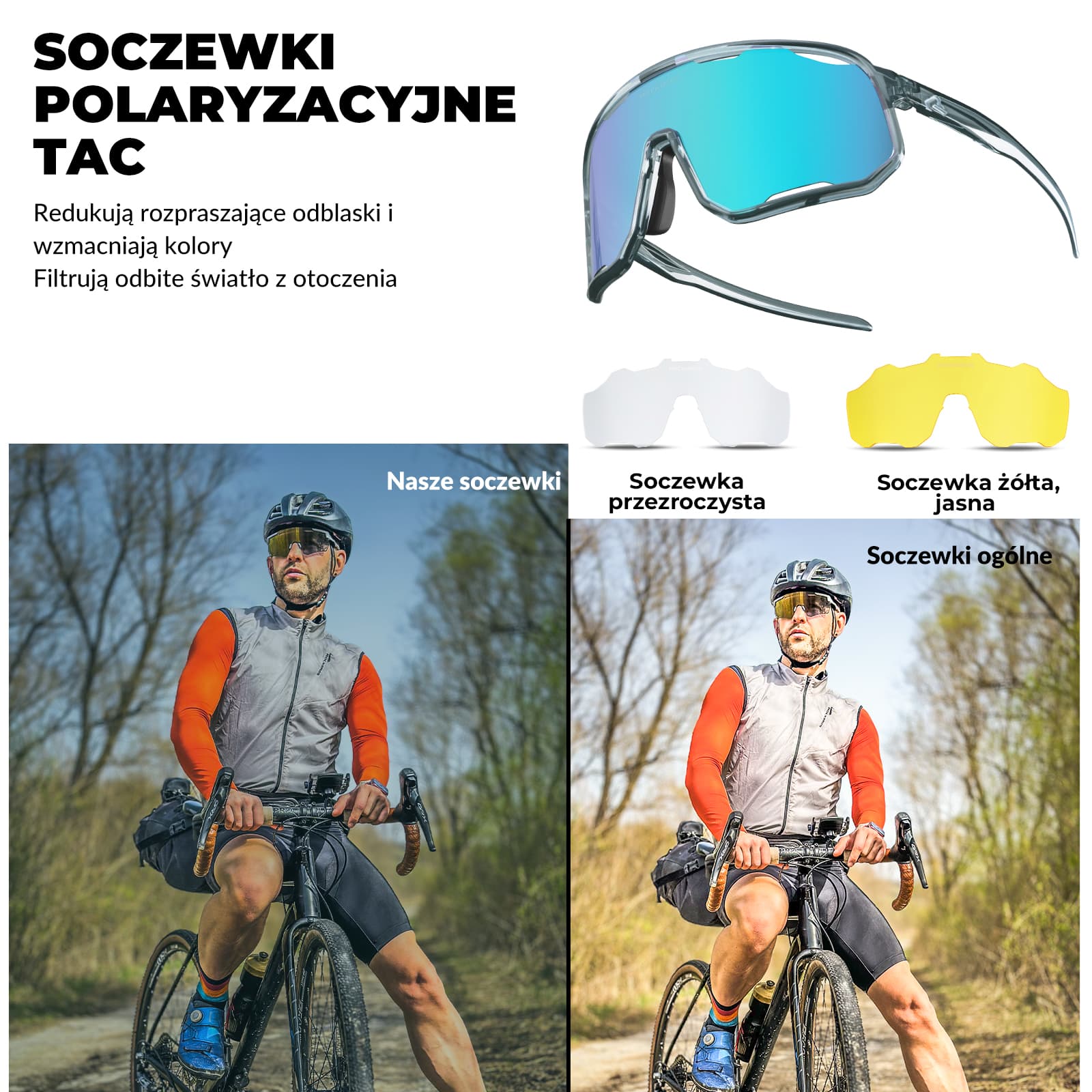 Okulary Polaryzacyjne  Ochroną UV400 i Wymiennymi Noskami-SP351 - Image 9