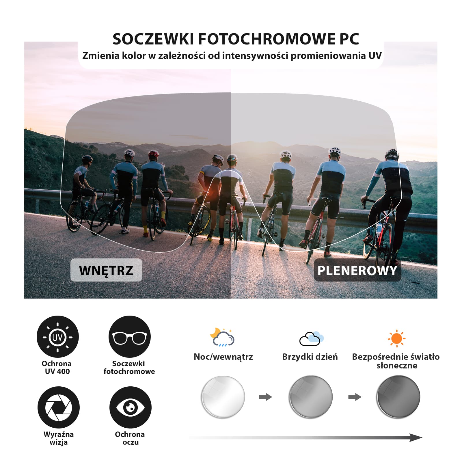 Okulary Przeciwsłoneczne Fotochromowe Ultralekkie, Ochrona UV400 Zielone-SP376 - Image 3
